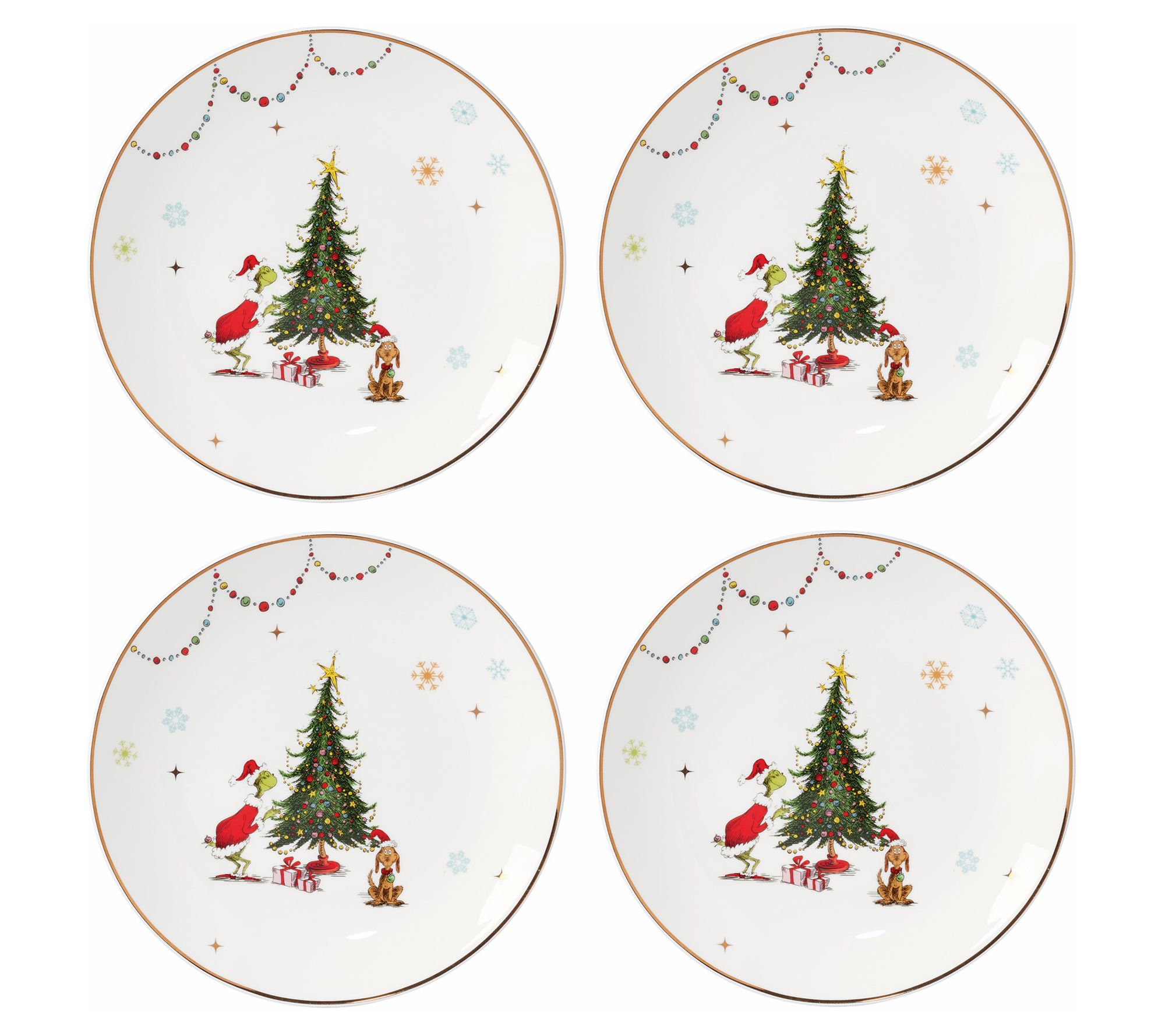 Lenox Merry Grinchmas Set of 4 Dinner Plates