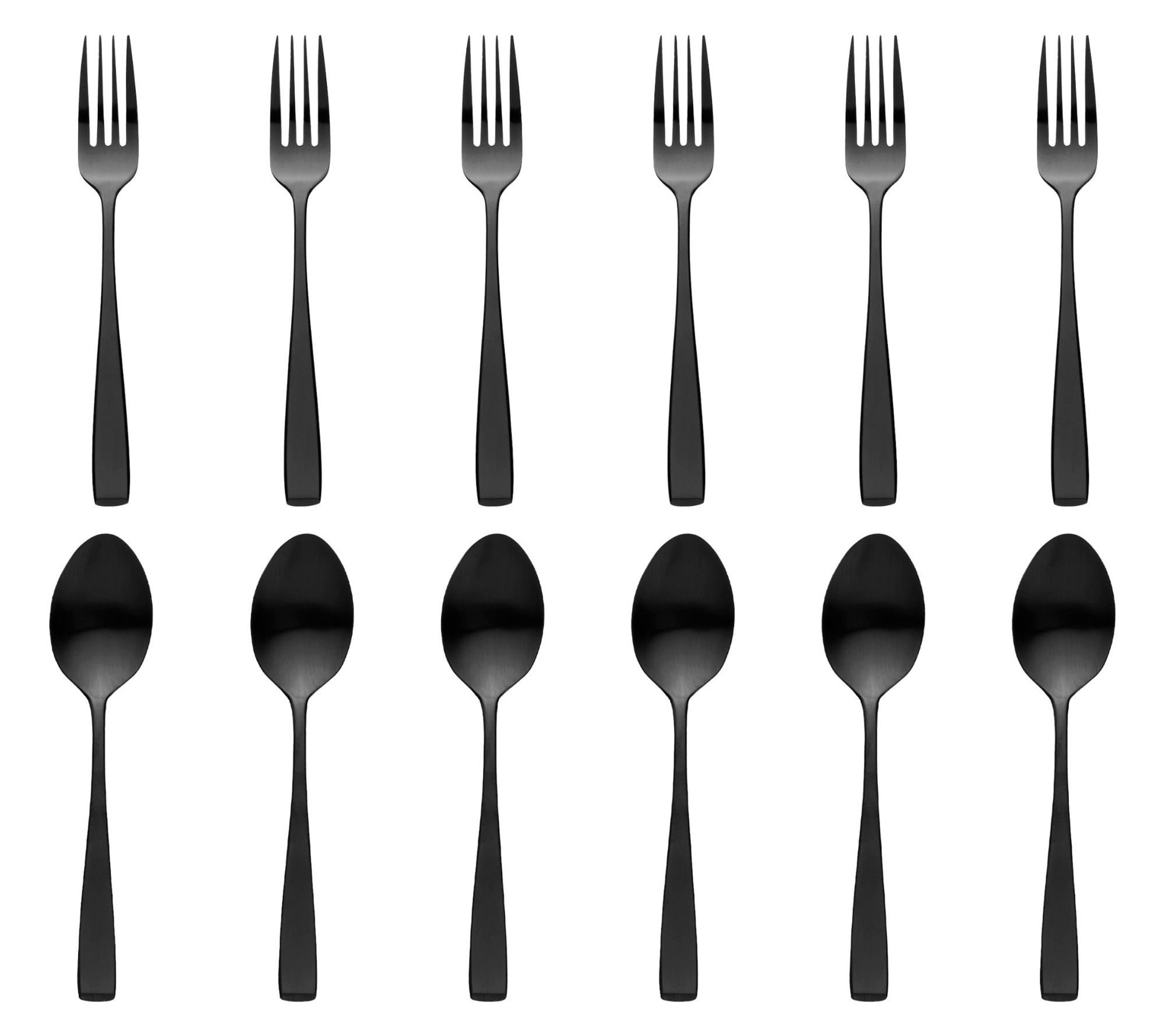 Godinger S/(12) 6-Service Chisel Matte Black 18/0 SS Flatware