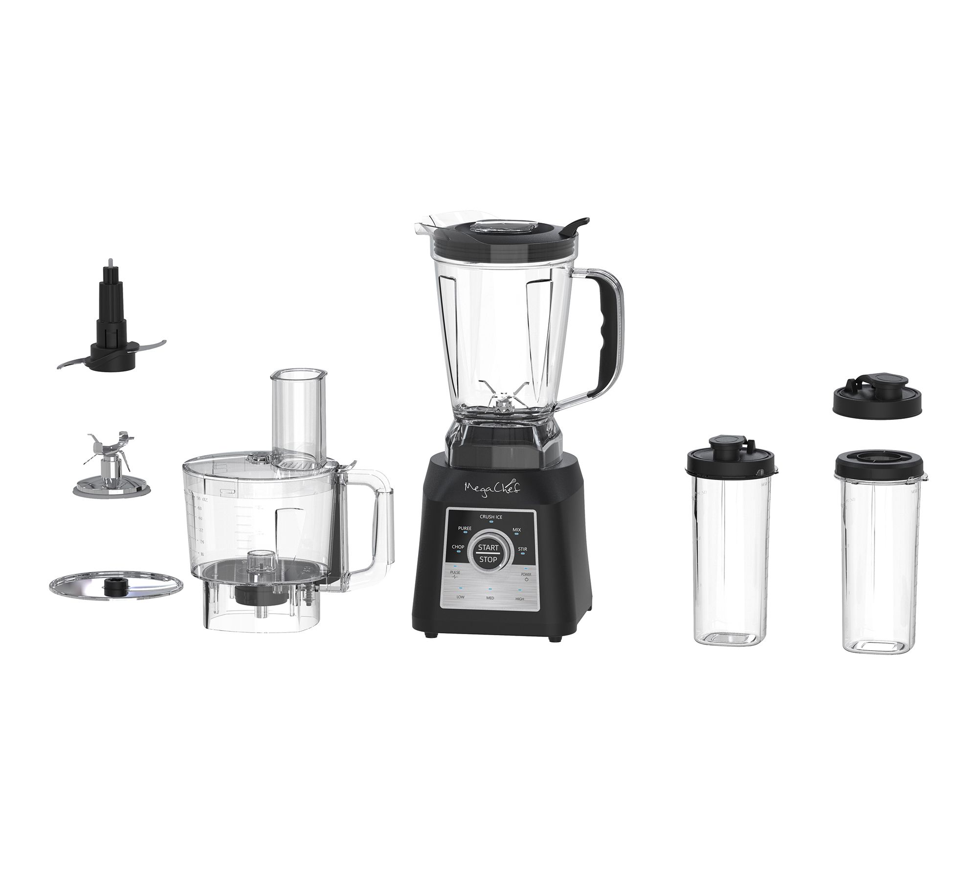 MegaChef 8 Cup Knob Blender with 5 Cup Food Processor