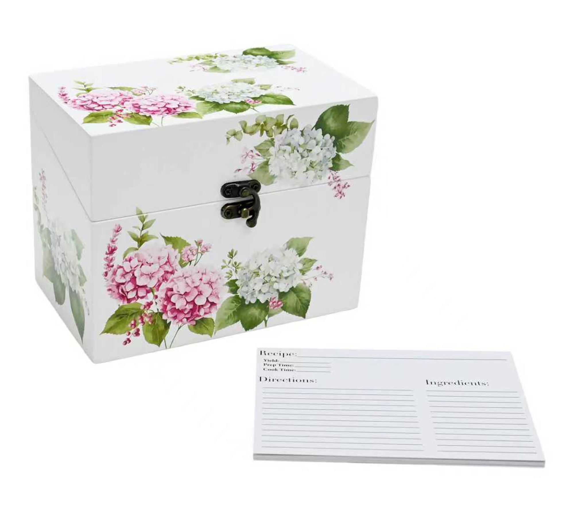  Temp-tations Nostalgic Wood Recipe Box w/ 10 Recipe Cards
