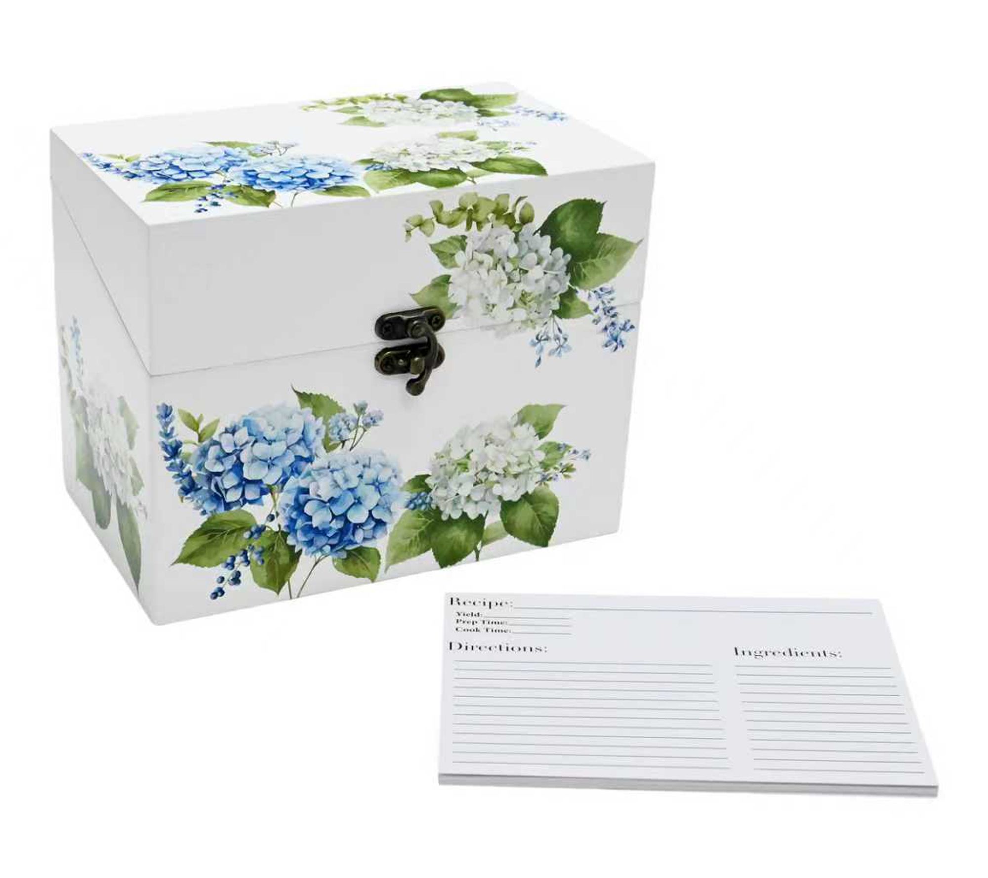 Temp-tations Nostalgic Wood Recipe Box w/ 10 Recipe Cards