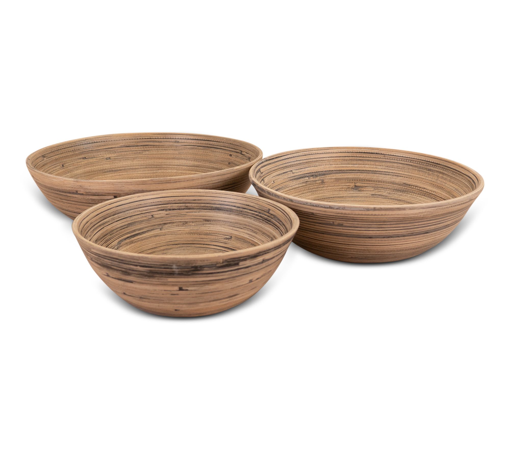 Lexa Bamboo 3-Piece Bowl Set, 12, 10, 8 Inch