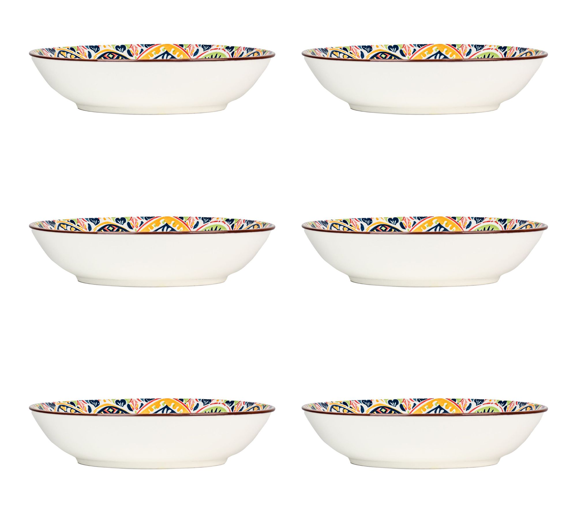 10 Strawberry Street Set of 6 Fiesta Bloom Pasta Plates