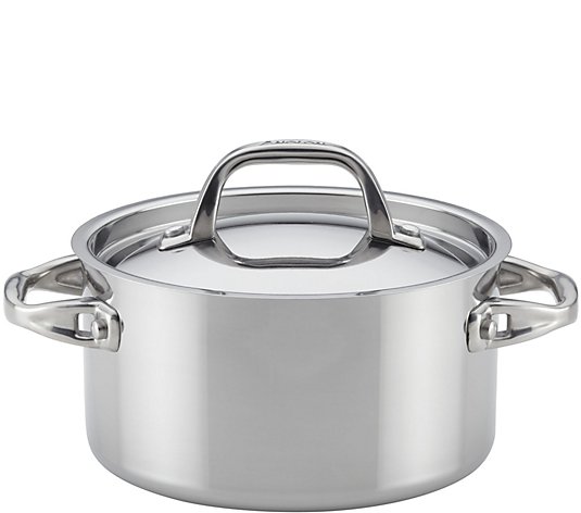 Anolon 3.5-Qt Tri-Ply Clad Stainless Steel Covered Sauce Pot