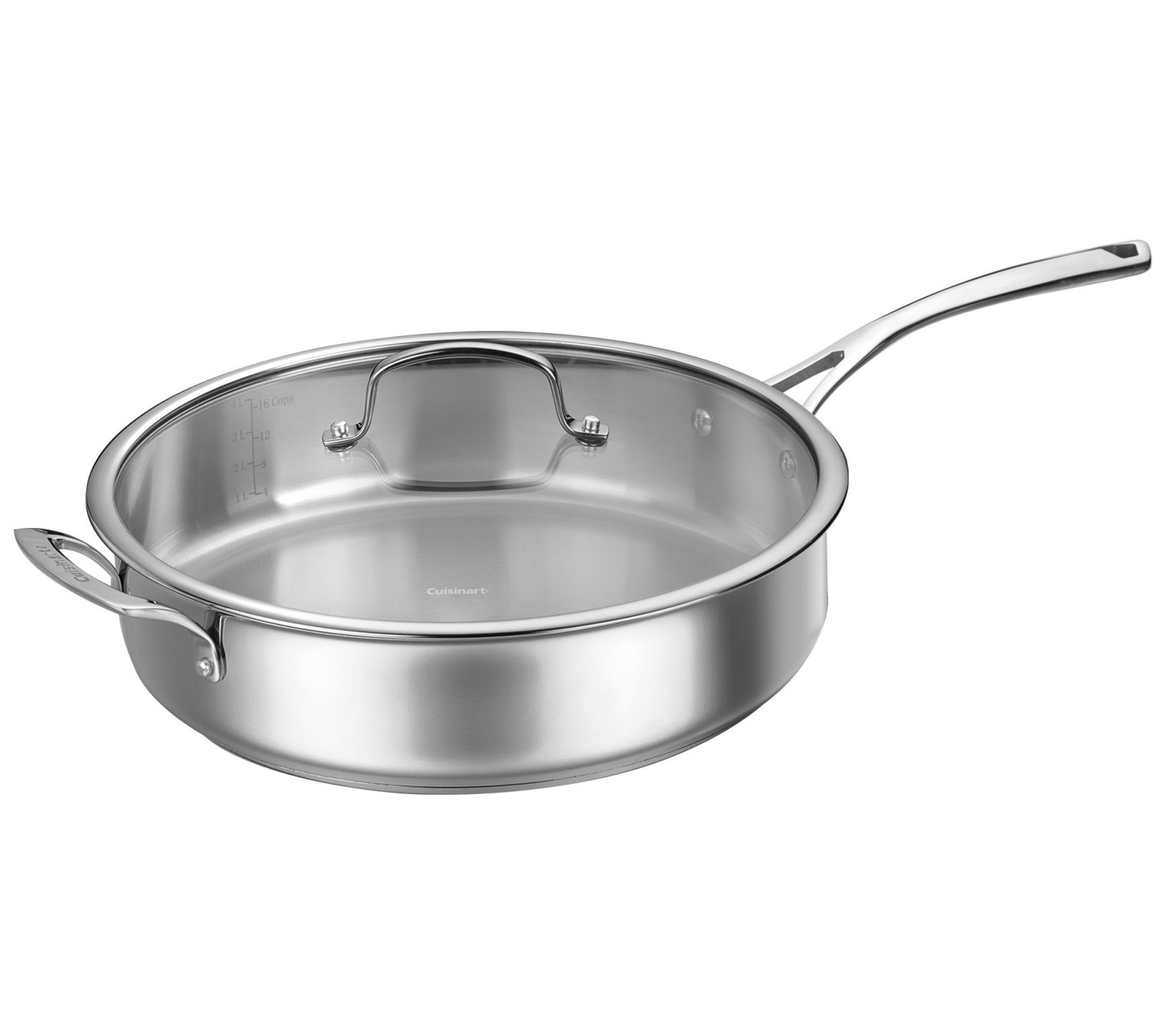Calphalon Saute Pan with Lid, 5 QT, Silver