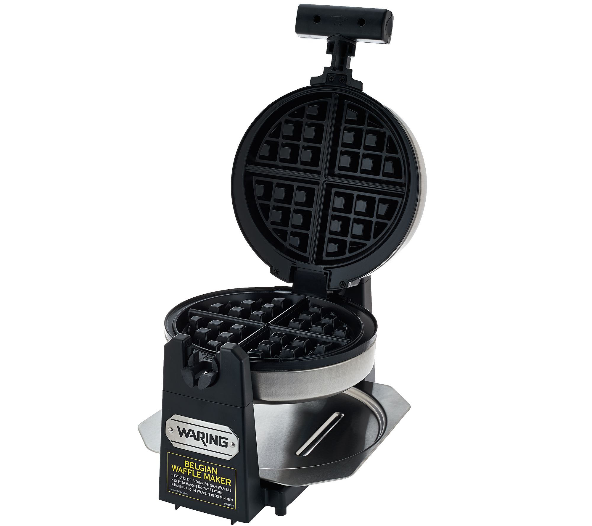 Waring Stainless Steel Belgian Waffle Maker with Recipe Book