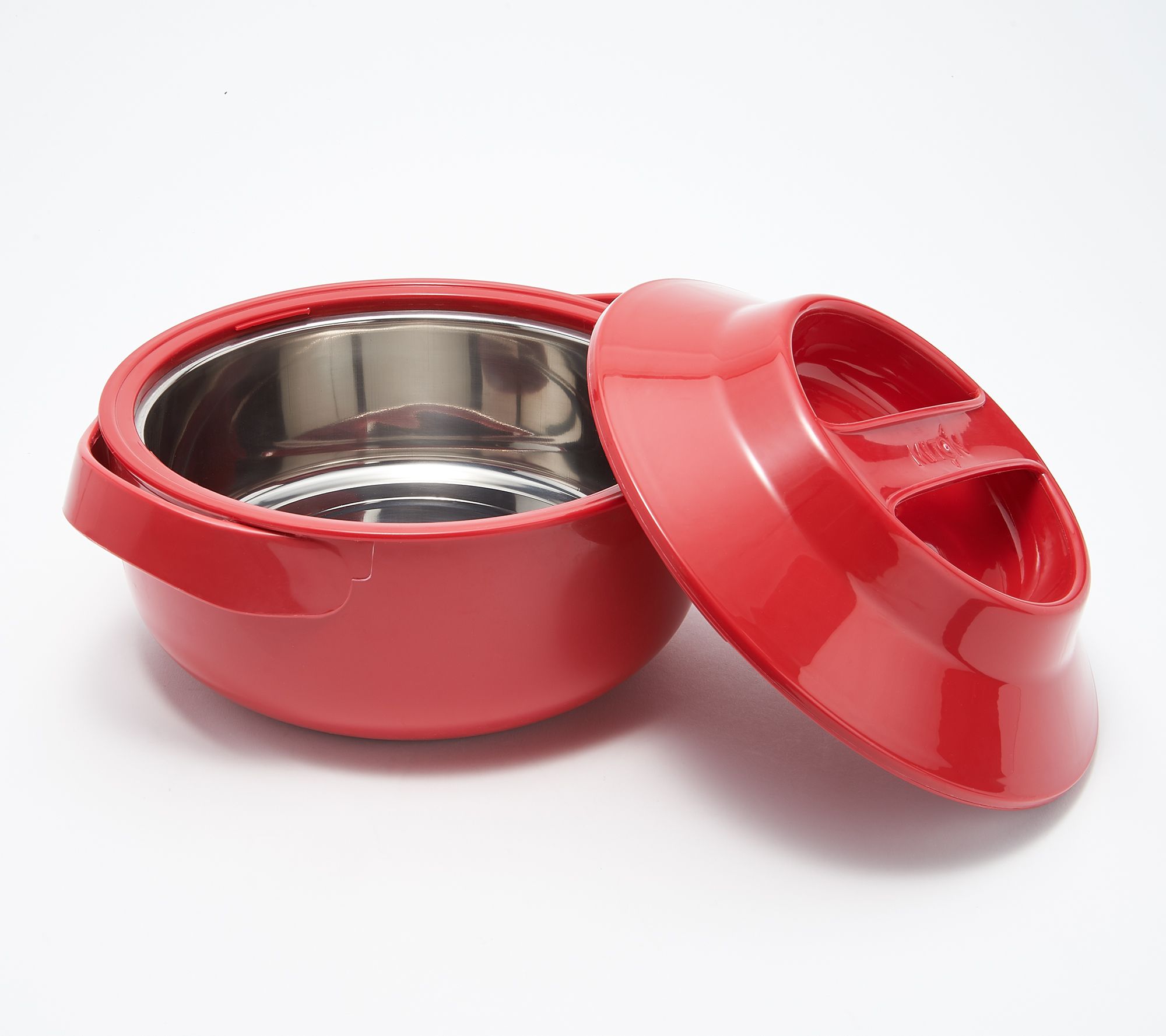 Set of (2) 9cup Microwave Thermal Hot and Cold Serving Bowls with Lids