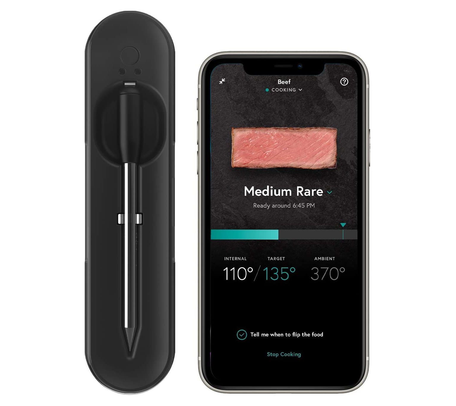 Chef iQ Smart Wireless Meat Thermometer, Unlimited Range, Bluetooth & Wifi,  - 2 Probe Set with Smart Hub 