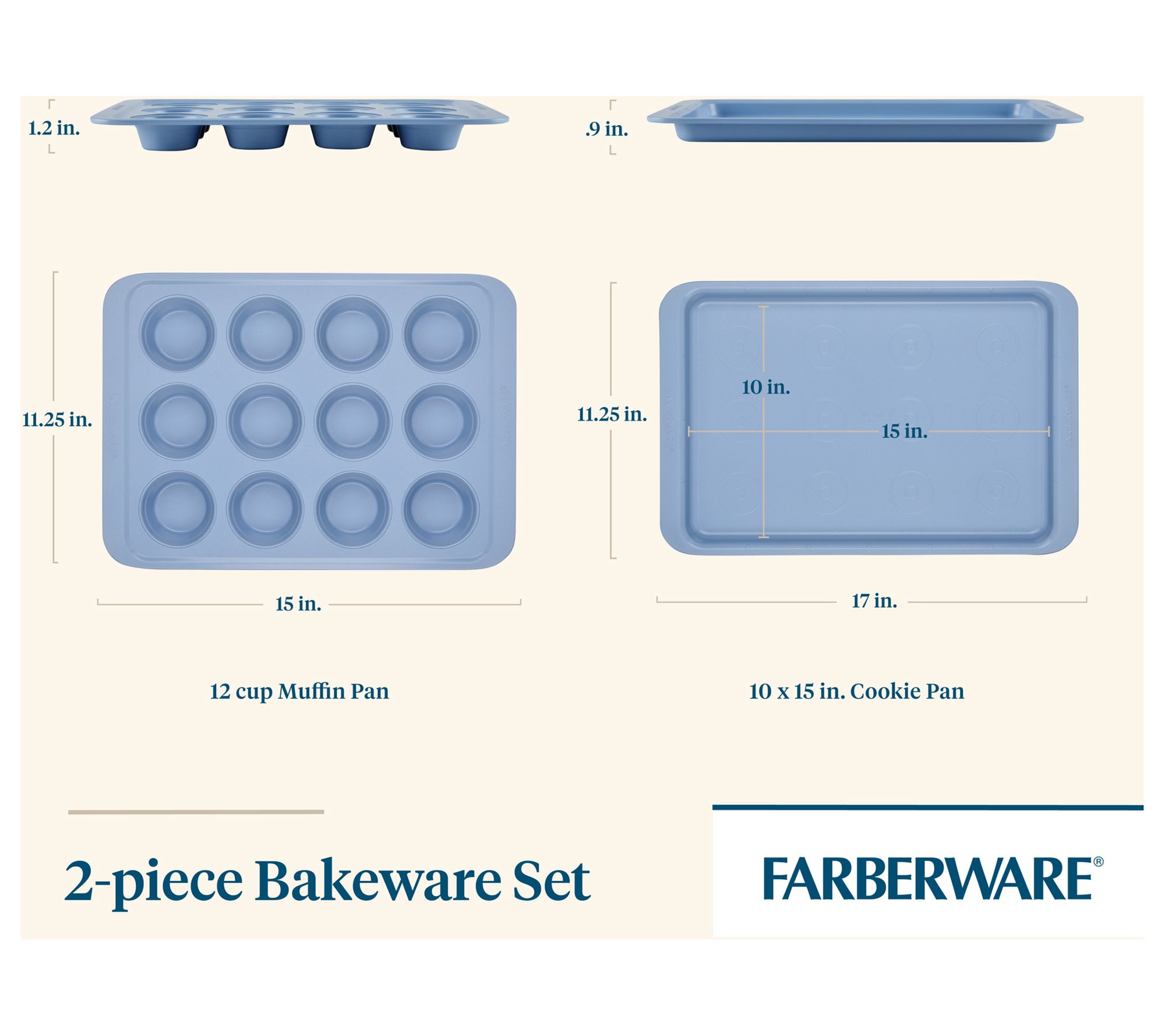 Farberware Nonstick 12-Cup Muffin Pans, Set of 2