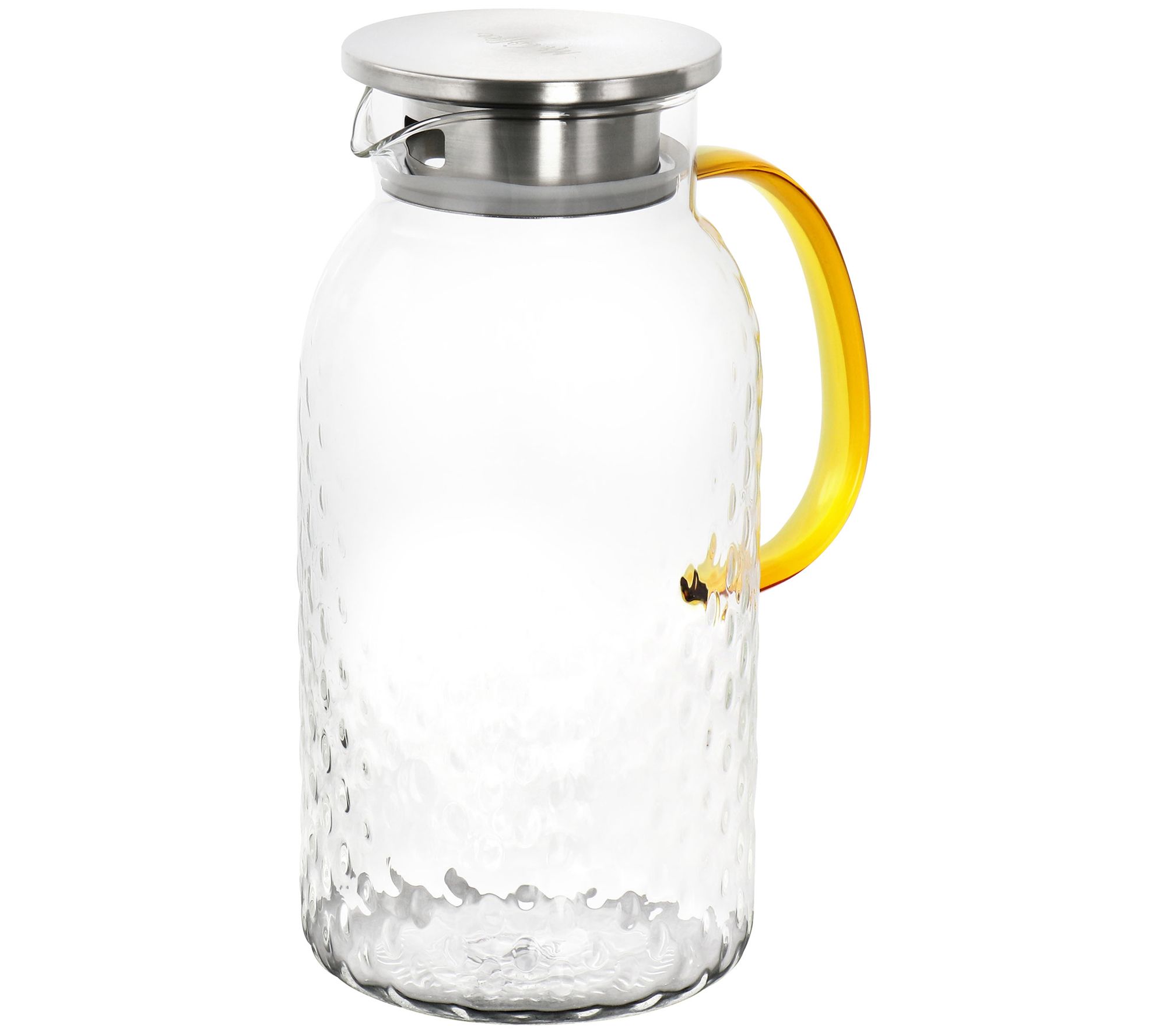 JoyJolt 60oz Glass Pitcher with Lid (2 Lids) - Beverage Serveware and  Storage Container for Hot Liquids