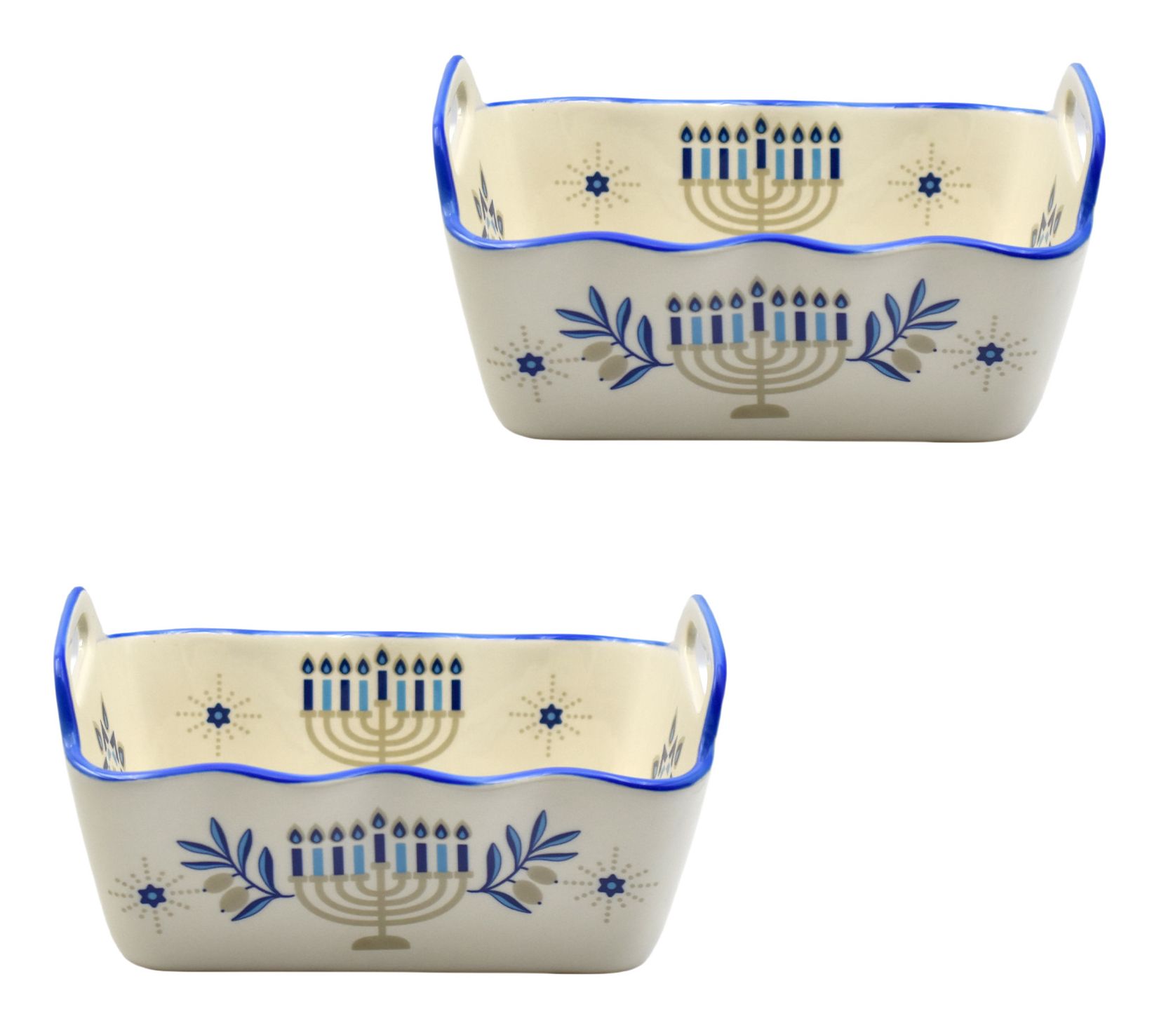 thumbnail image 2 of Temp-Tations Ceramic Loaf Pan Set - 3 Sizes Carved Willow White Stoneware 2 of 10