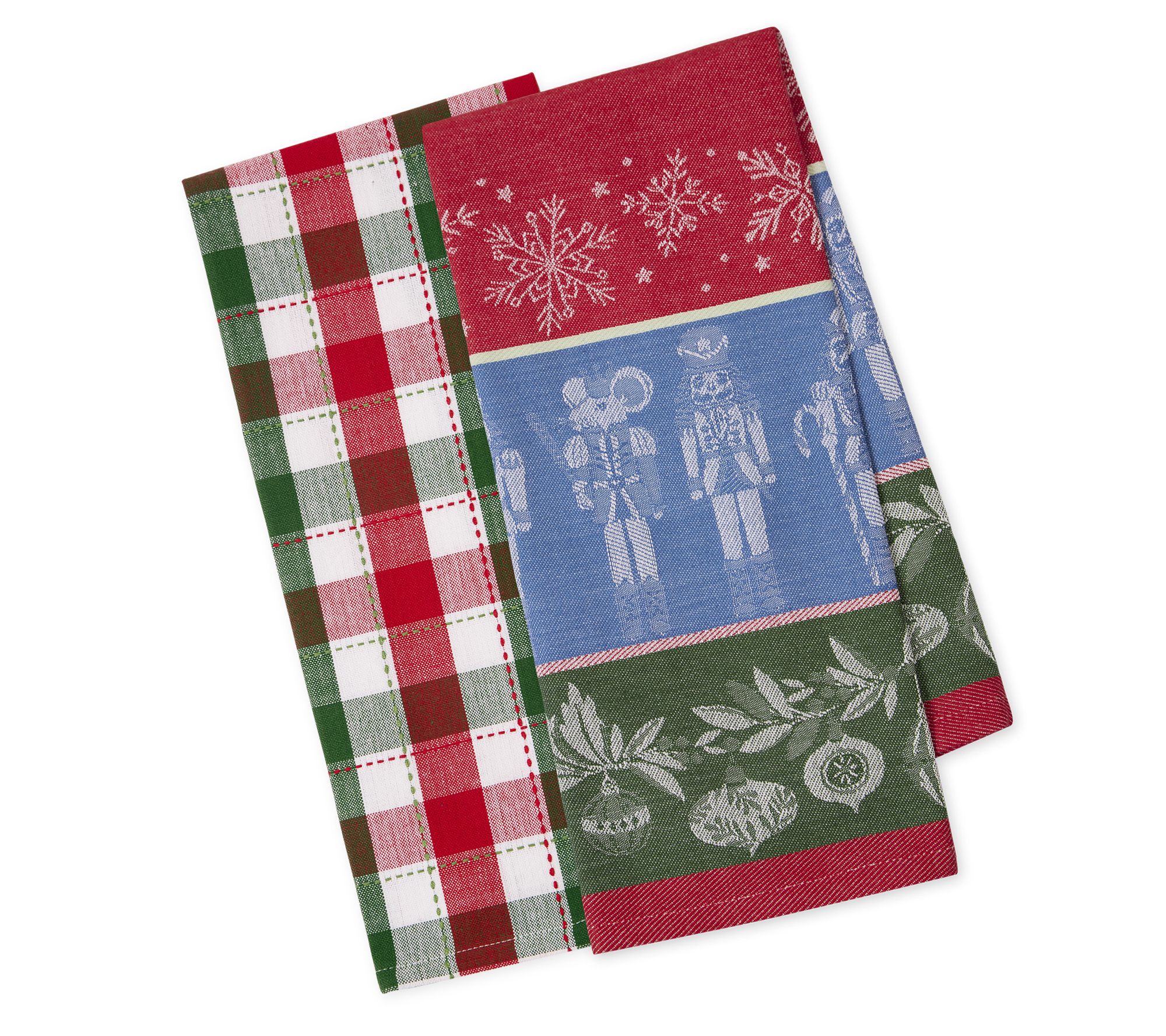 Design Imports Set of 2 Holiday Nutcrackers Kitchen Towels