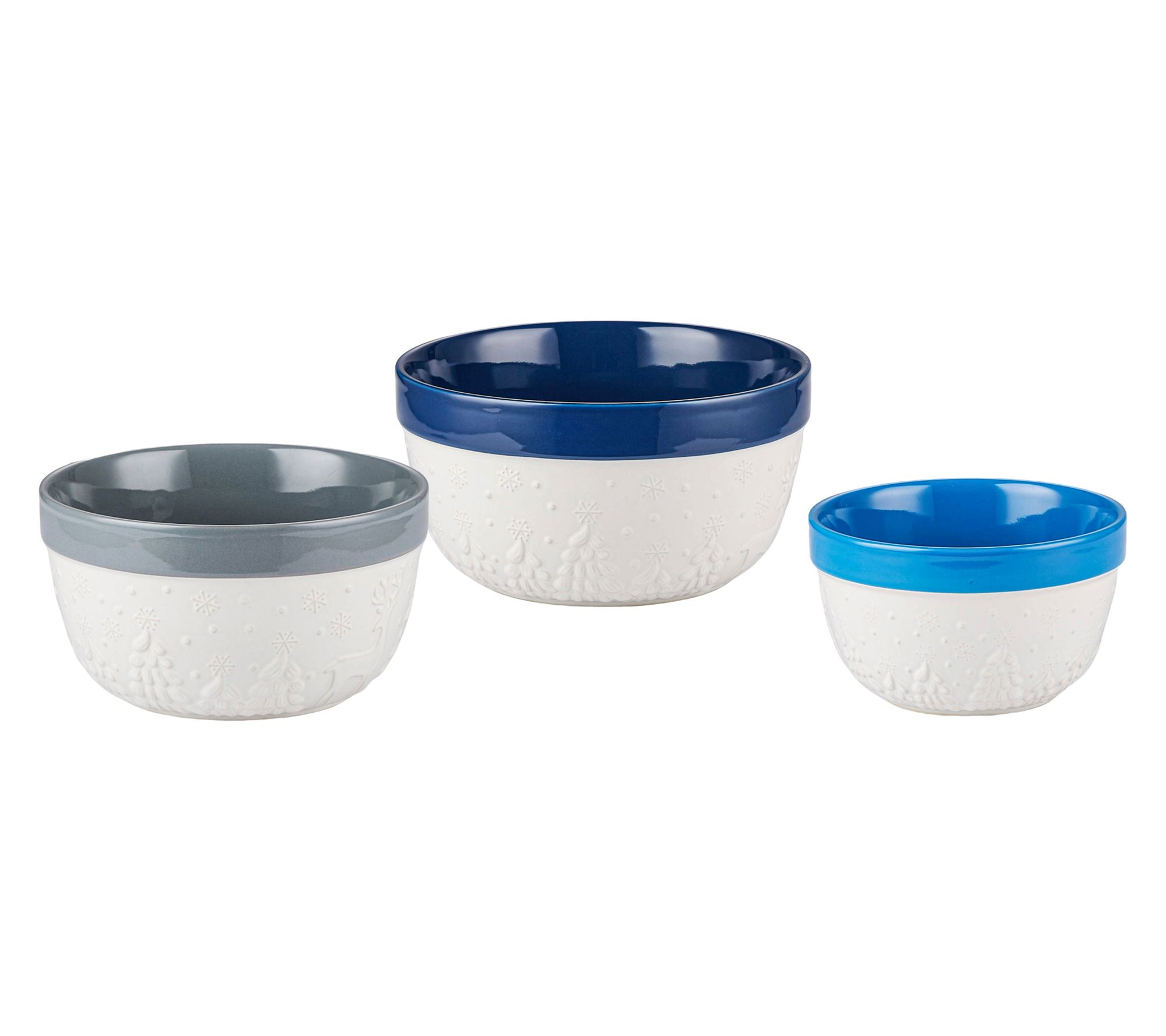 "As Is" Temp-tations Seasonal Set of (3) Ceramic Nesting Bowls