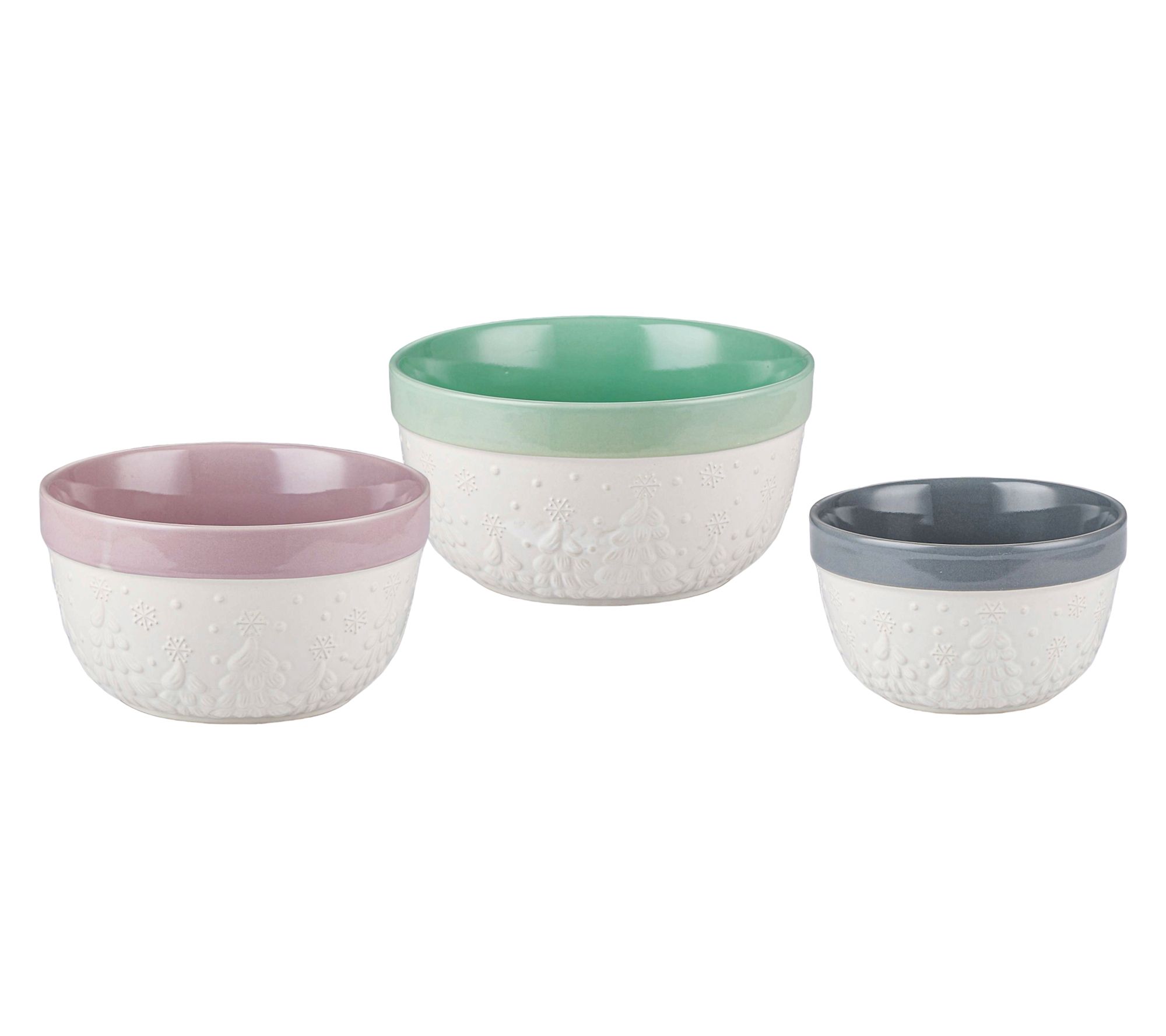 "As Is" Temp-tations Seasonal Set of (3) Ceramic Nesting Bowls