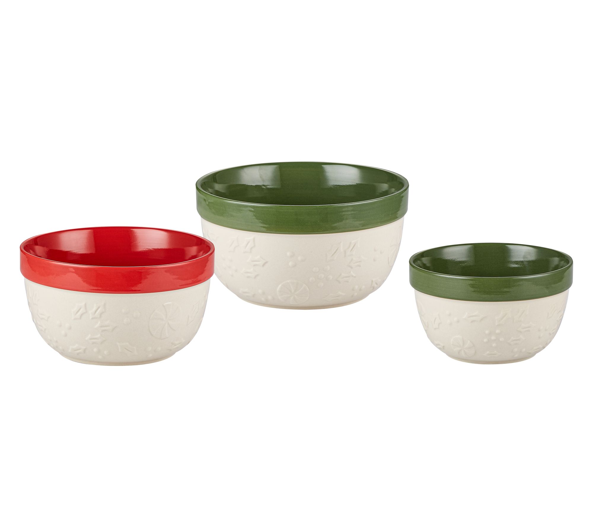 "As Is" Temp-tations Seasonal Set of (3) Ceramic Nesting Bowls