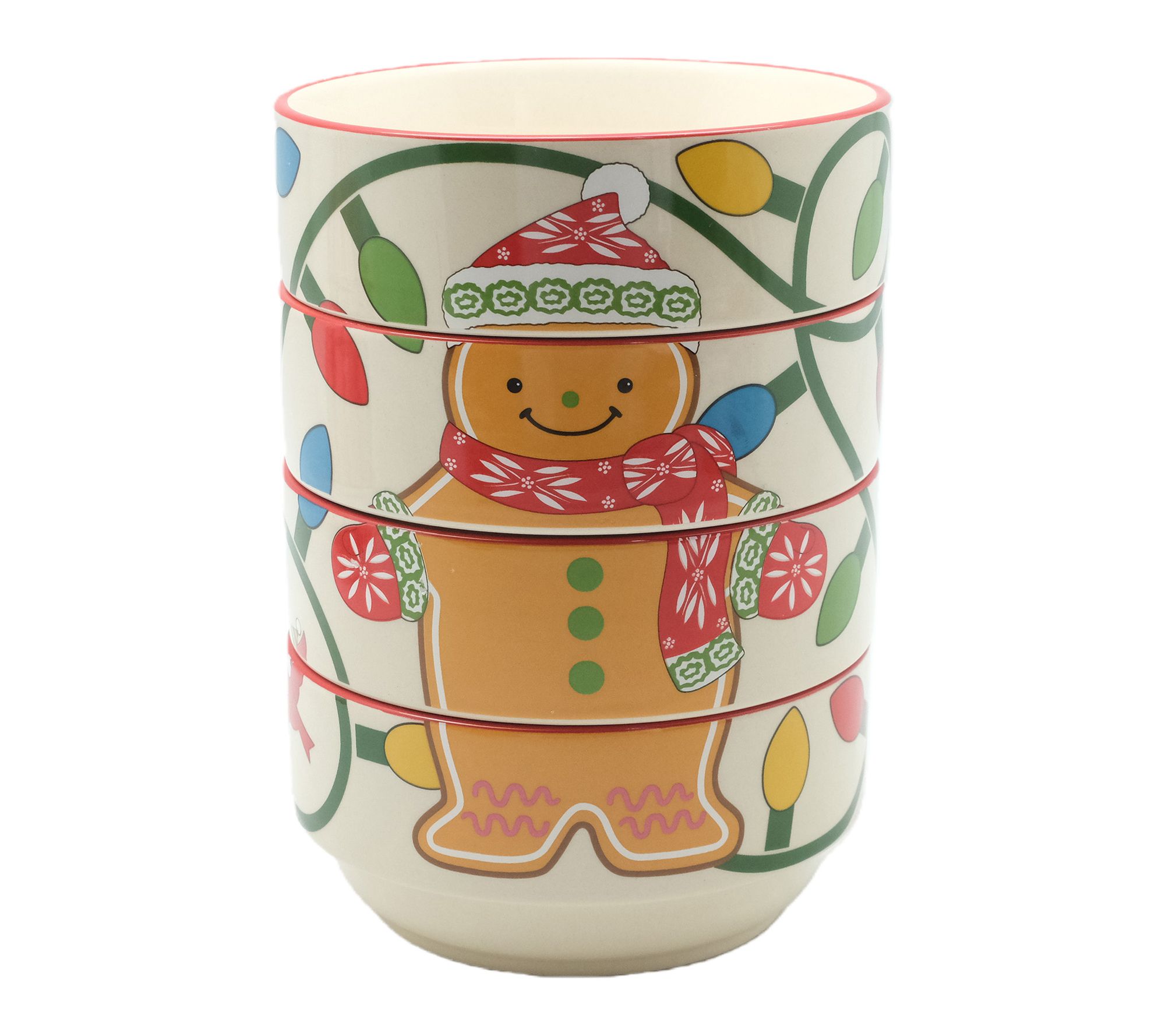 Temp-tations Seasonal Set of 4 16-oz Stacking Bowls