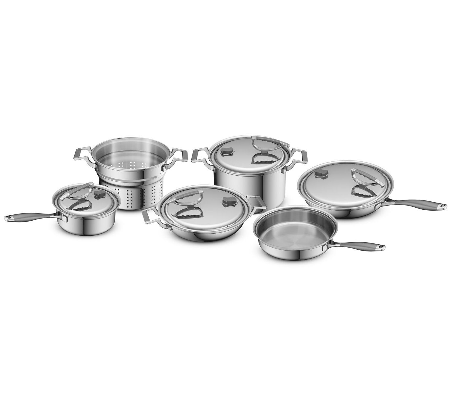 CooksEssentials Premier 18/10 Stainless Steel 8-Piece Cookware Set 