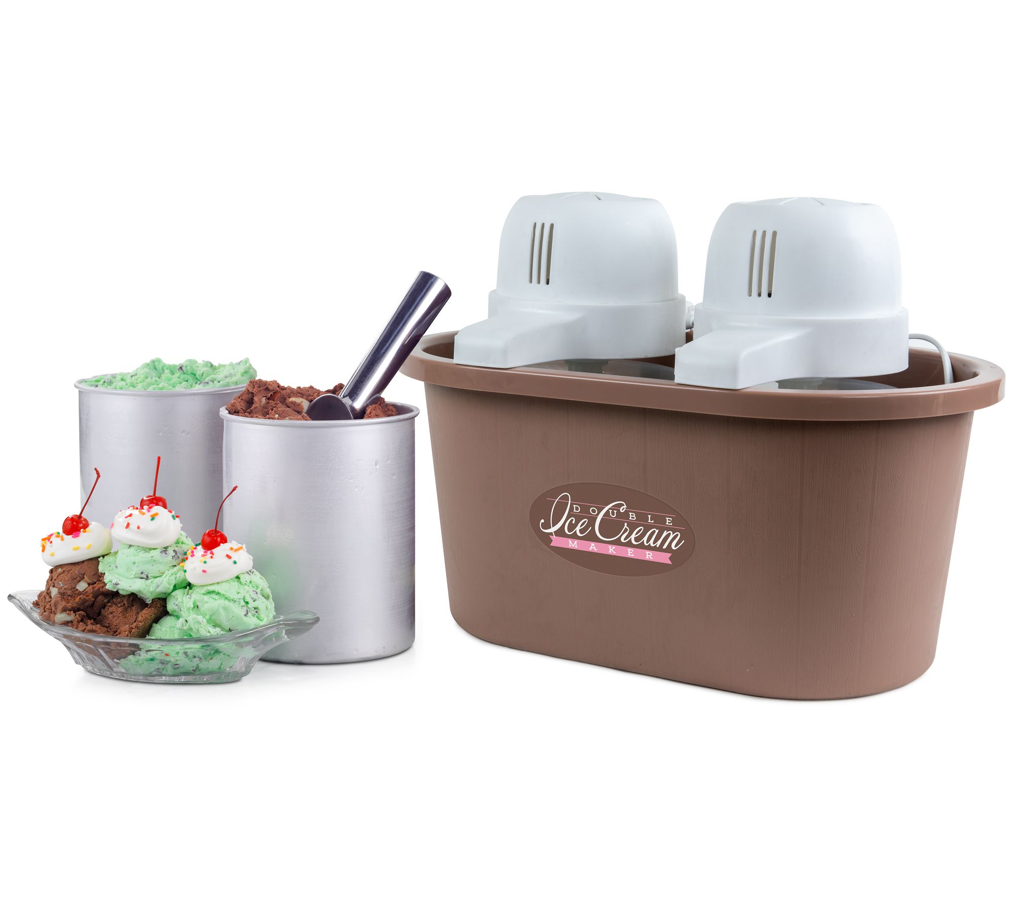 Nostalgia 4Quart Double Flavor Ice Cream Maker