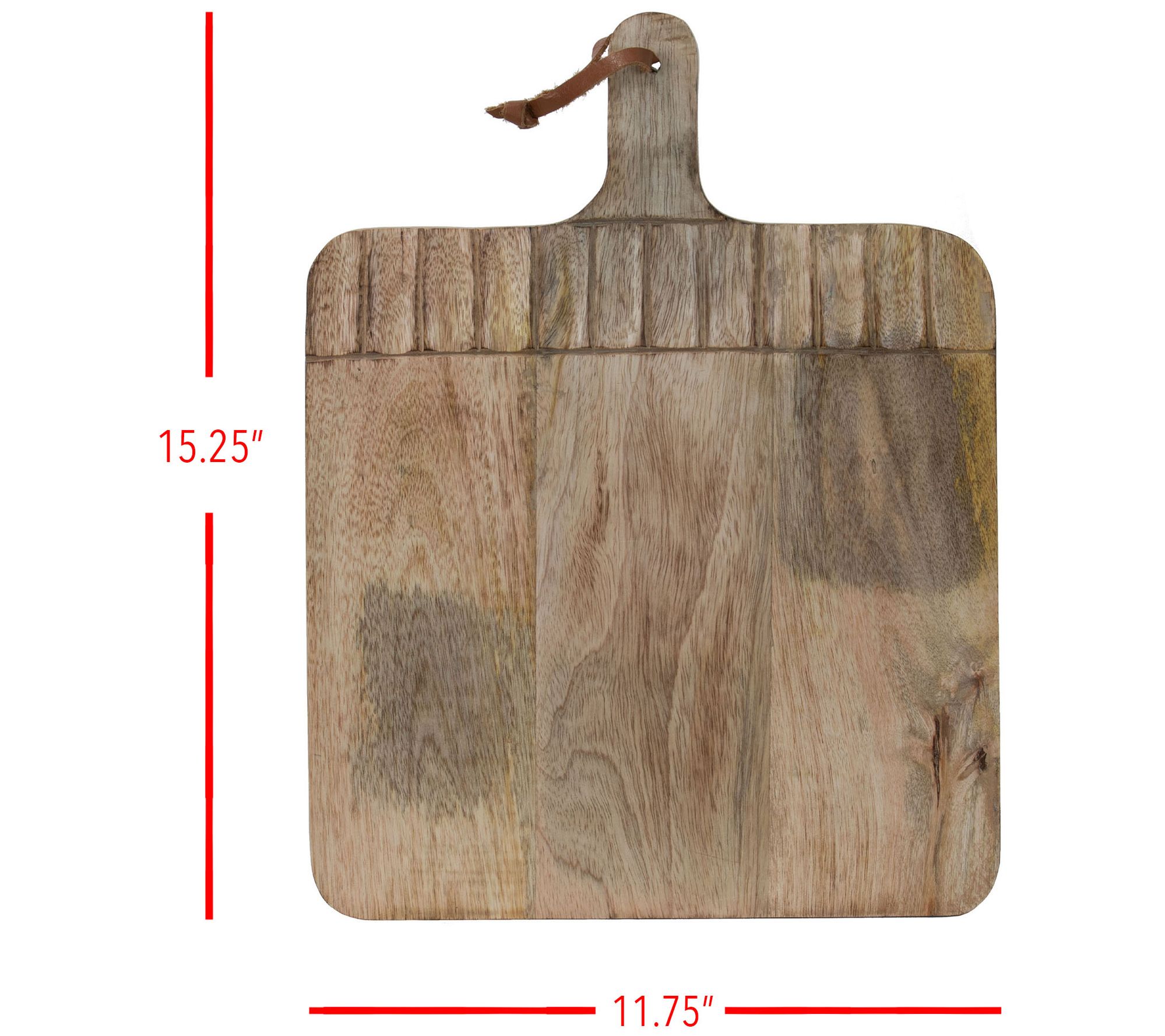 Foreside Wide Rectangle Hand Carved Wood Cutting Board