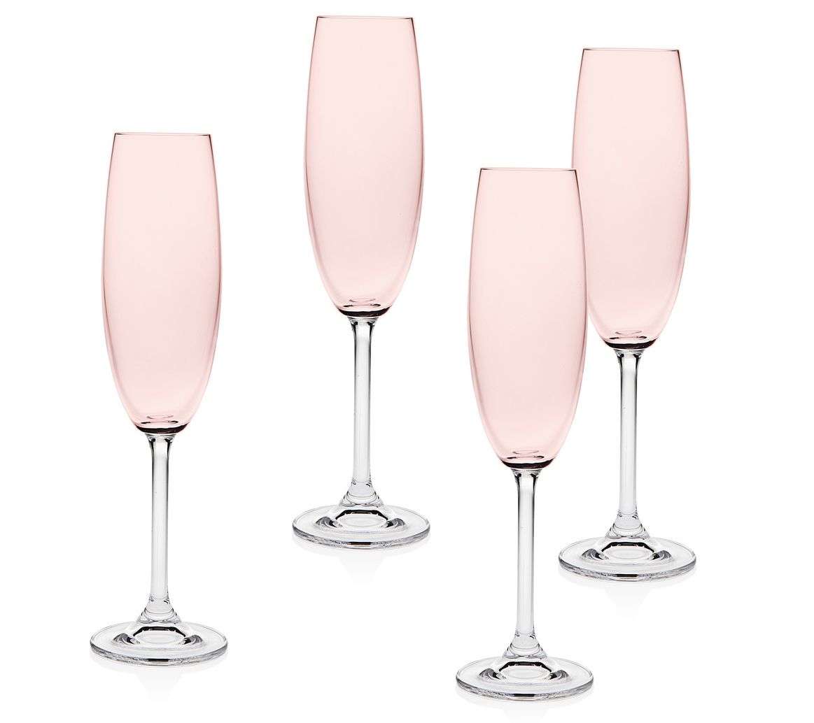 Godinger Set of 4 Meridian Blush Champagne Flutes