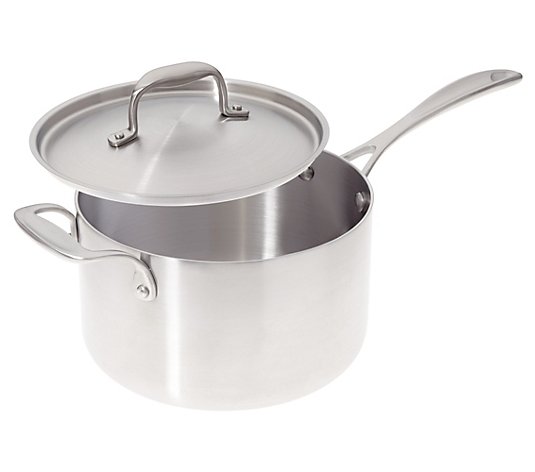 American Kitchen 4-quart Covered Stainless Steel Saucepan 
