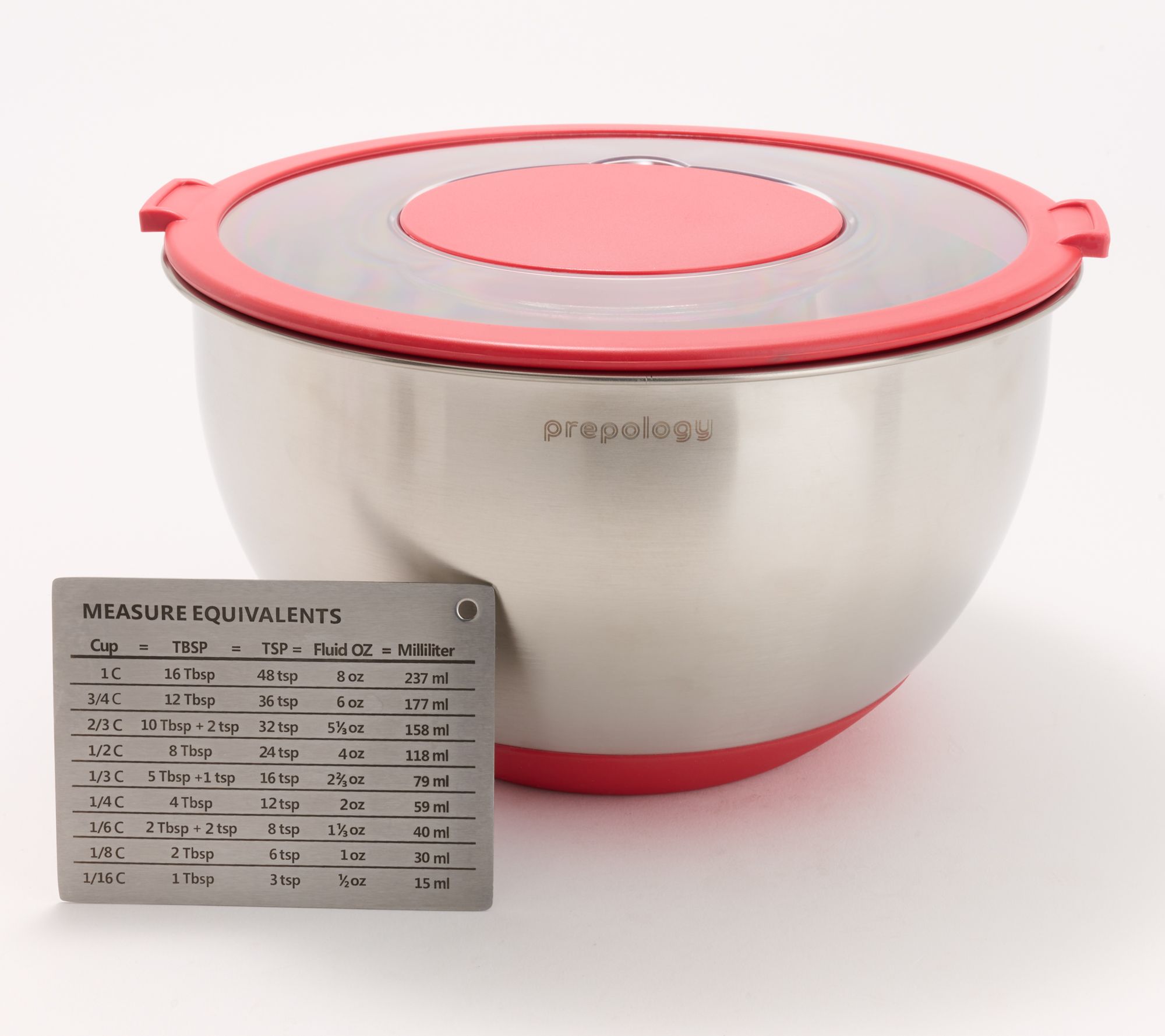 Prepology 5qt Stainless Steel Mixing Bowl w/ Measure Magnet