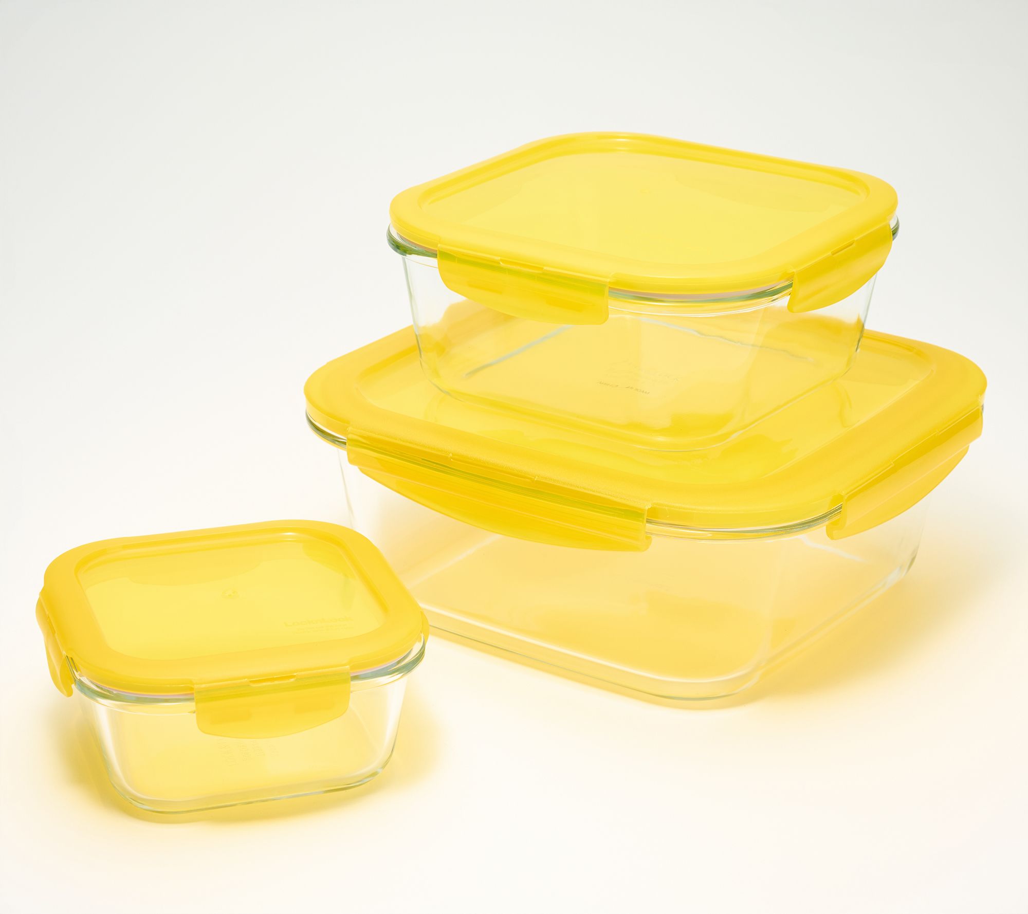LocknLock 3-Piece Nestable Glass Square Storage Set