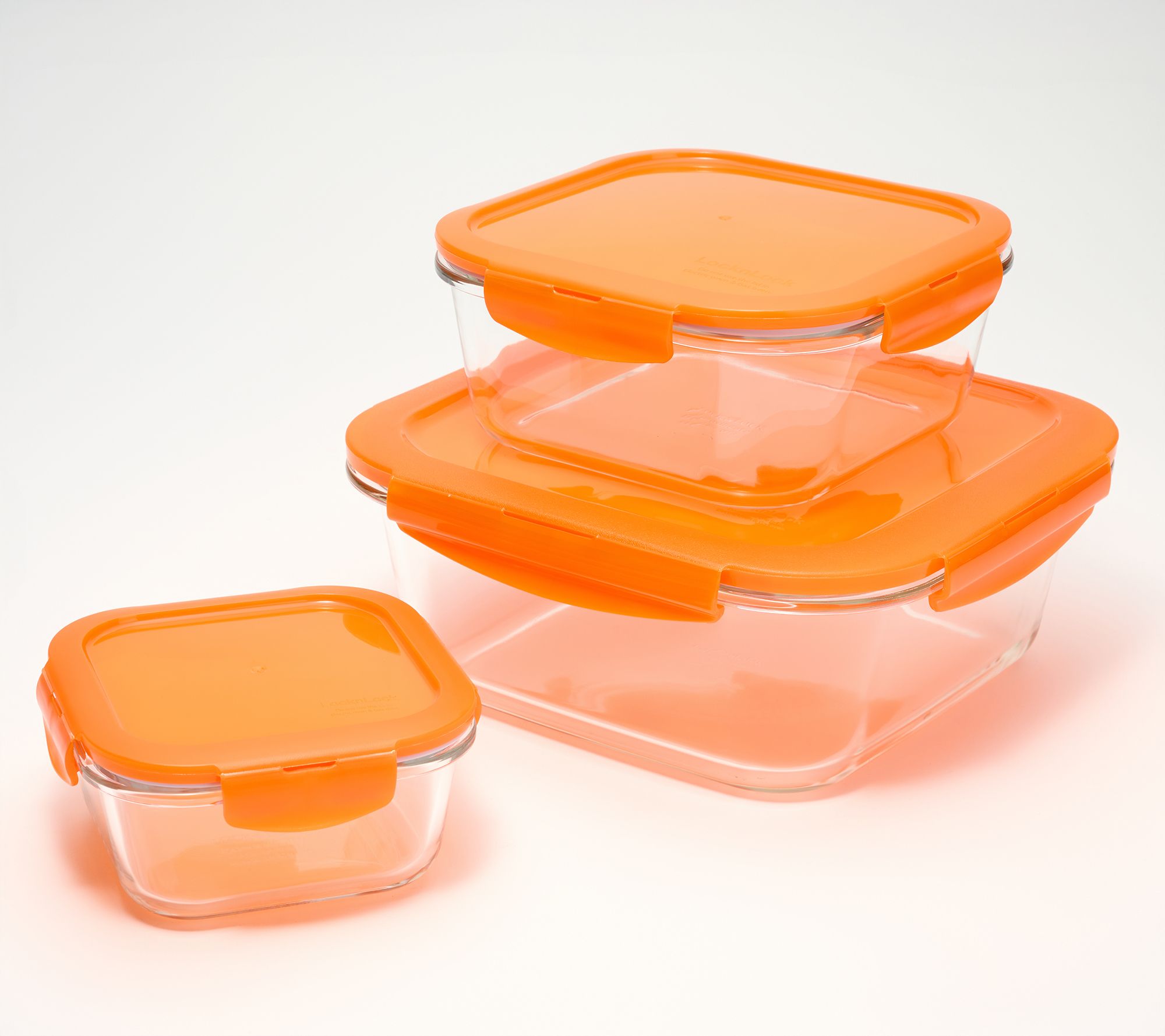 LocknLock 3-Piece Nestable Glass Square Storage Set