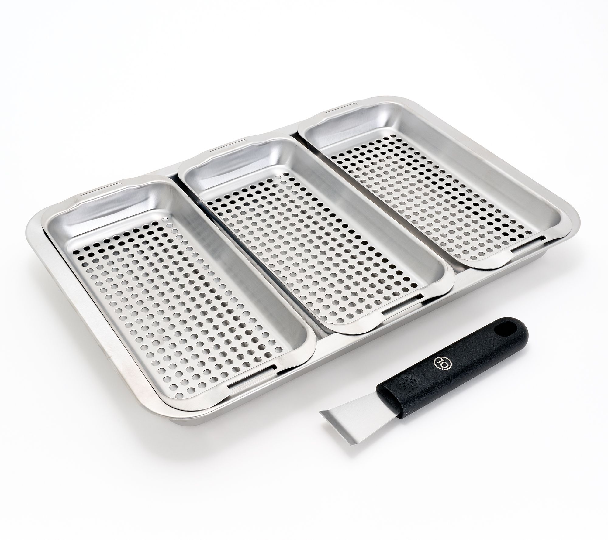 Technique 4-Pc Stainless Steel Grill & Oven Pan Set w/ Lifter Handle