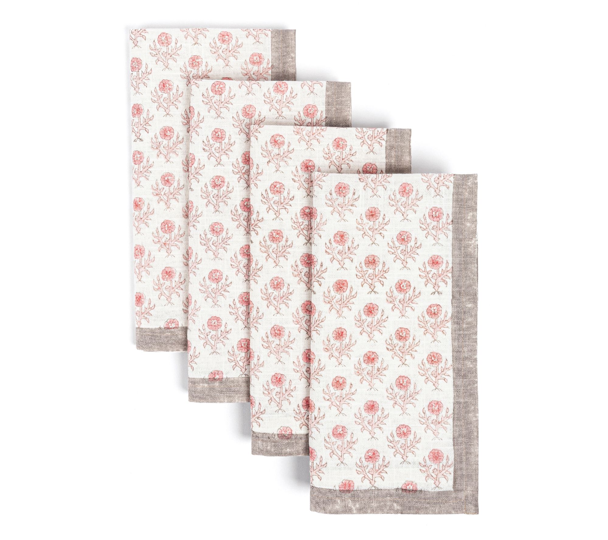 over&back Hand-Blocked Printed Cotton Cloth Napkins, Set of 4