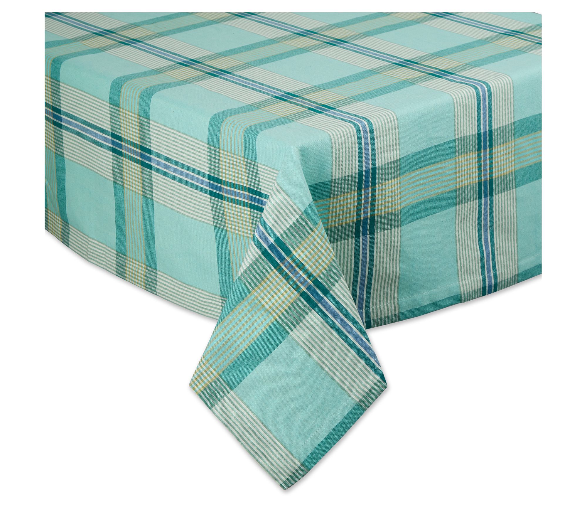 Design Imports Trellis Plaid Tablecloth 60"x84"