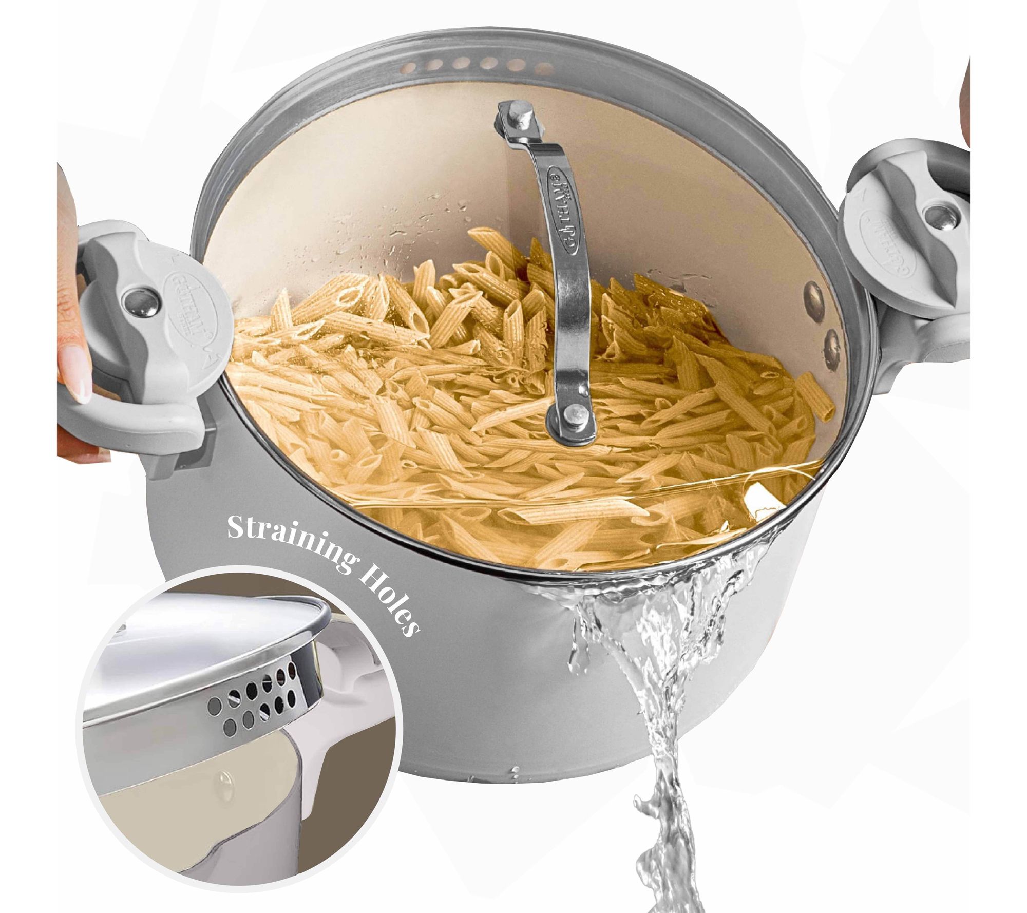 Gotham Steel Light Grey Ultra Nonstick Ceramic5-Qt Pasta Pot