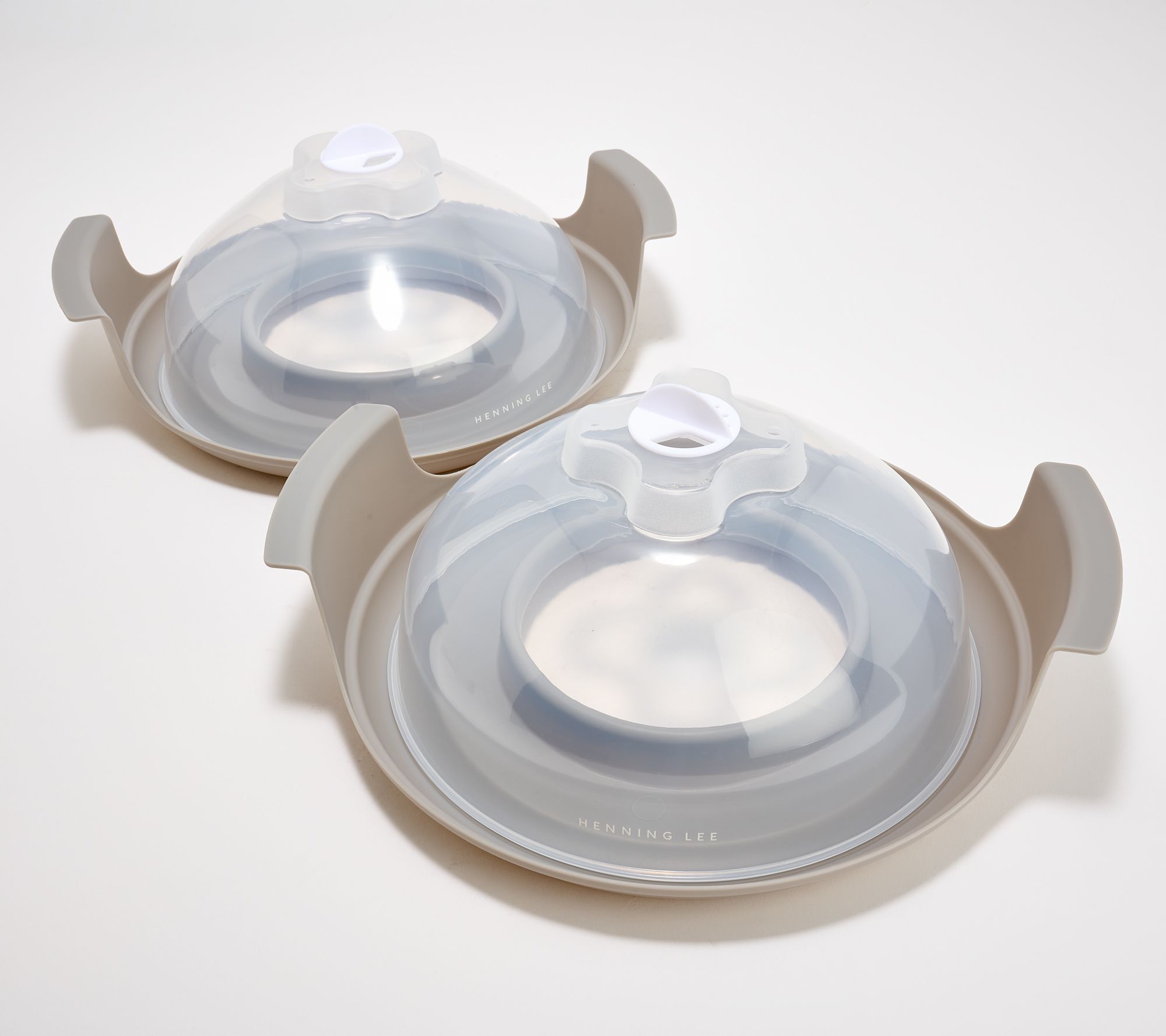 Henning Lee Set of 2 Microwave Plate Caddies w/ Vented Lids