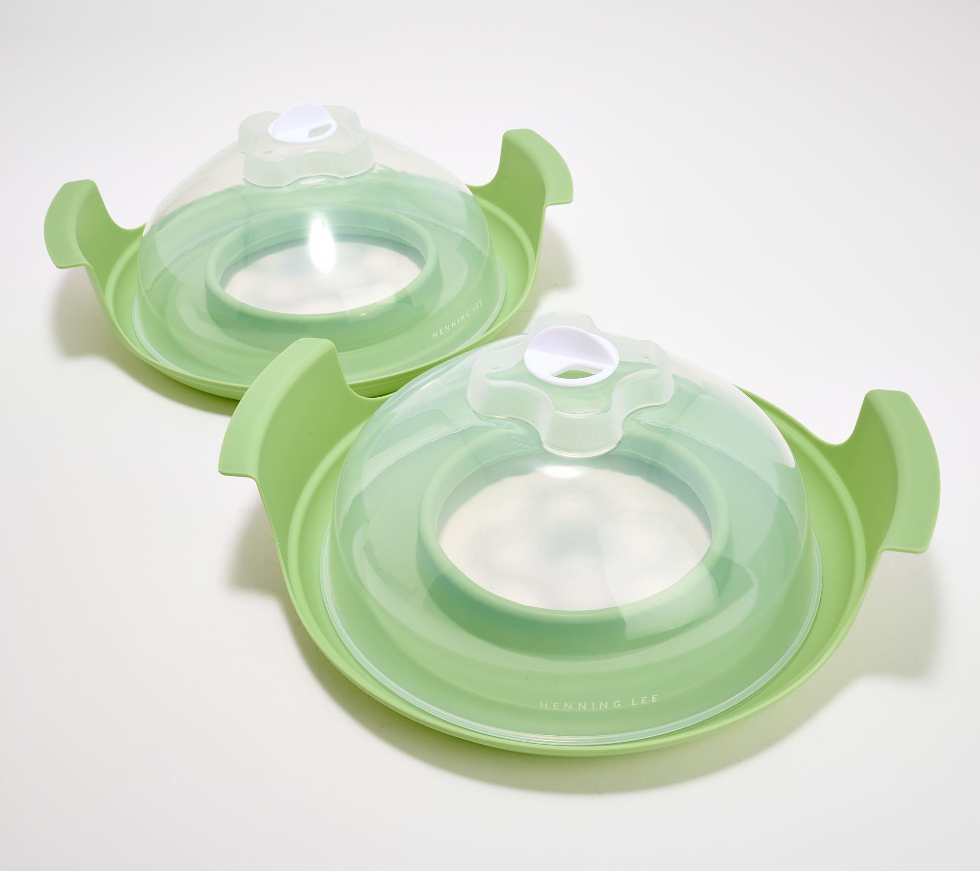 Henning Lee Set of 2 Microwave Plate Caddies w/ Vented Lids