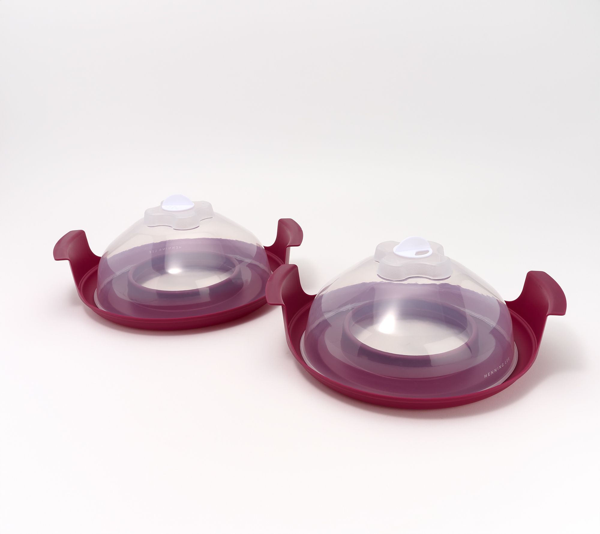 Henning Lee Set of 2 Microwave Plate Caddies w/ Vented Lids