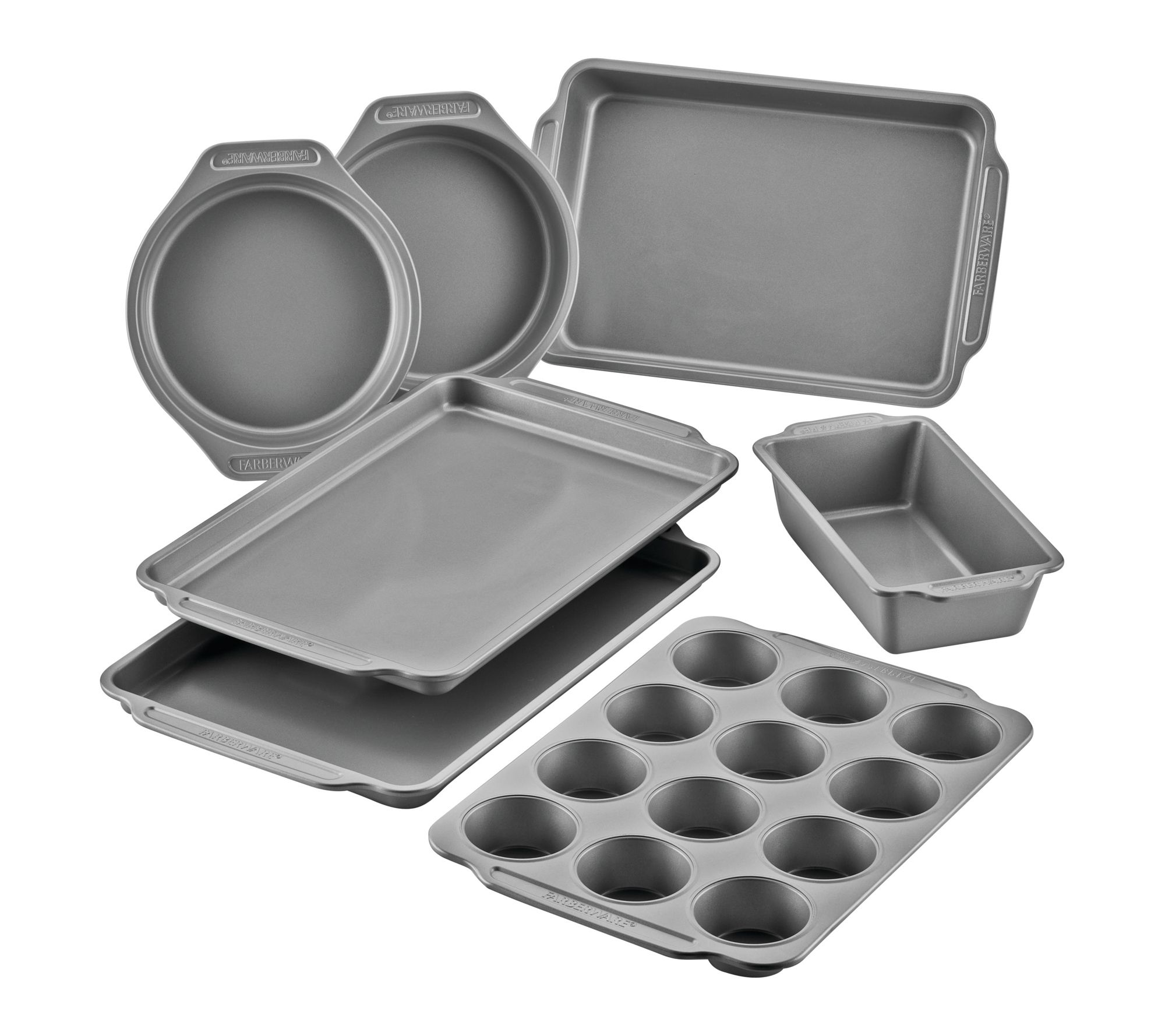 Farberware Nonstick Bakeware Gray 7 Piece Set