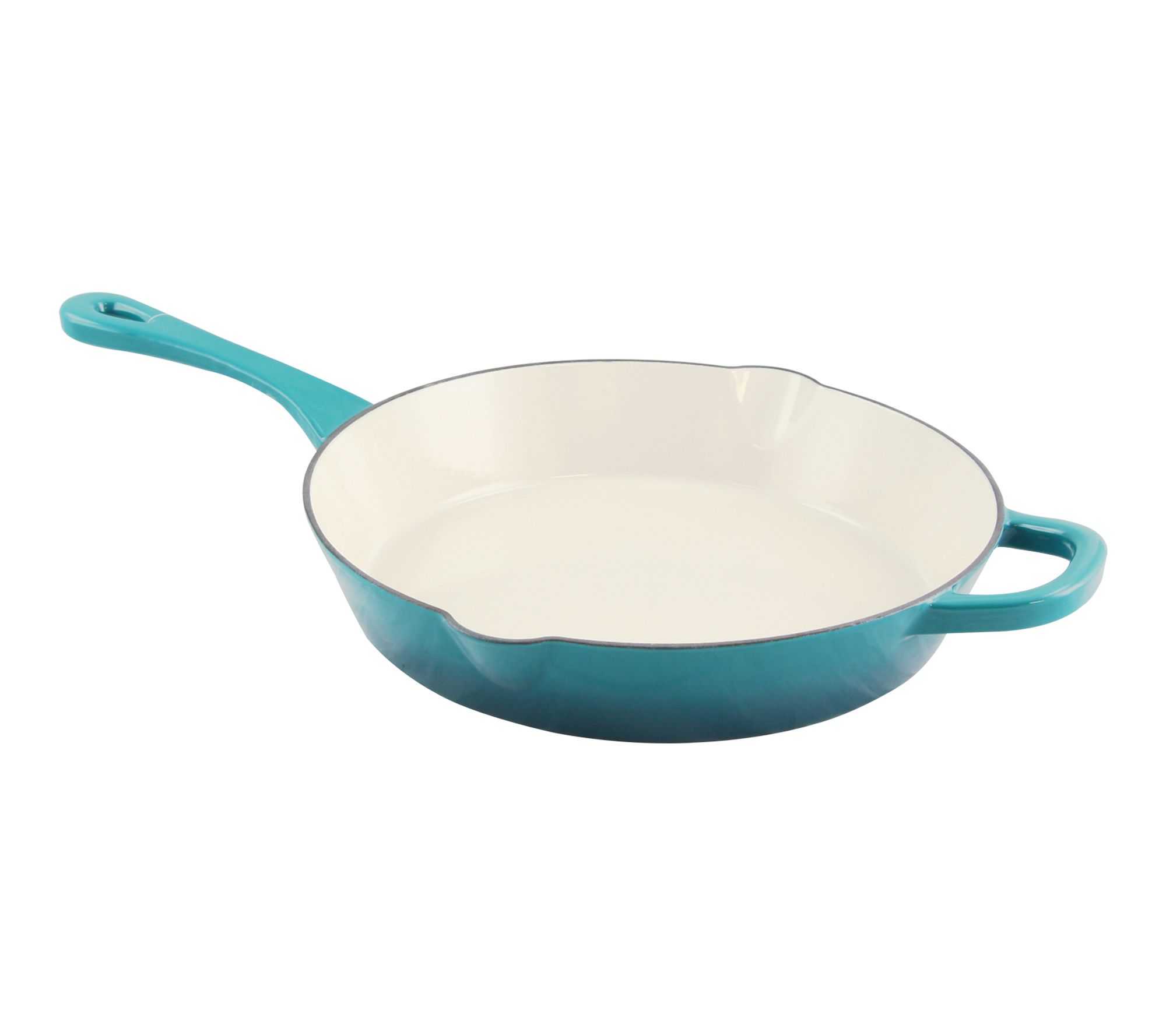 Crock Pot Artisan Enameled 12" Round Skillet Teal Ombre