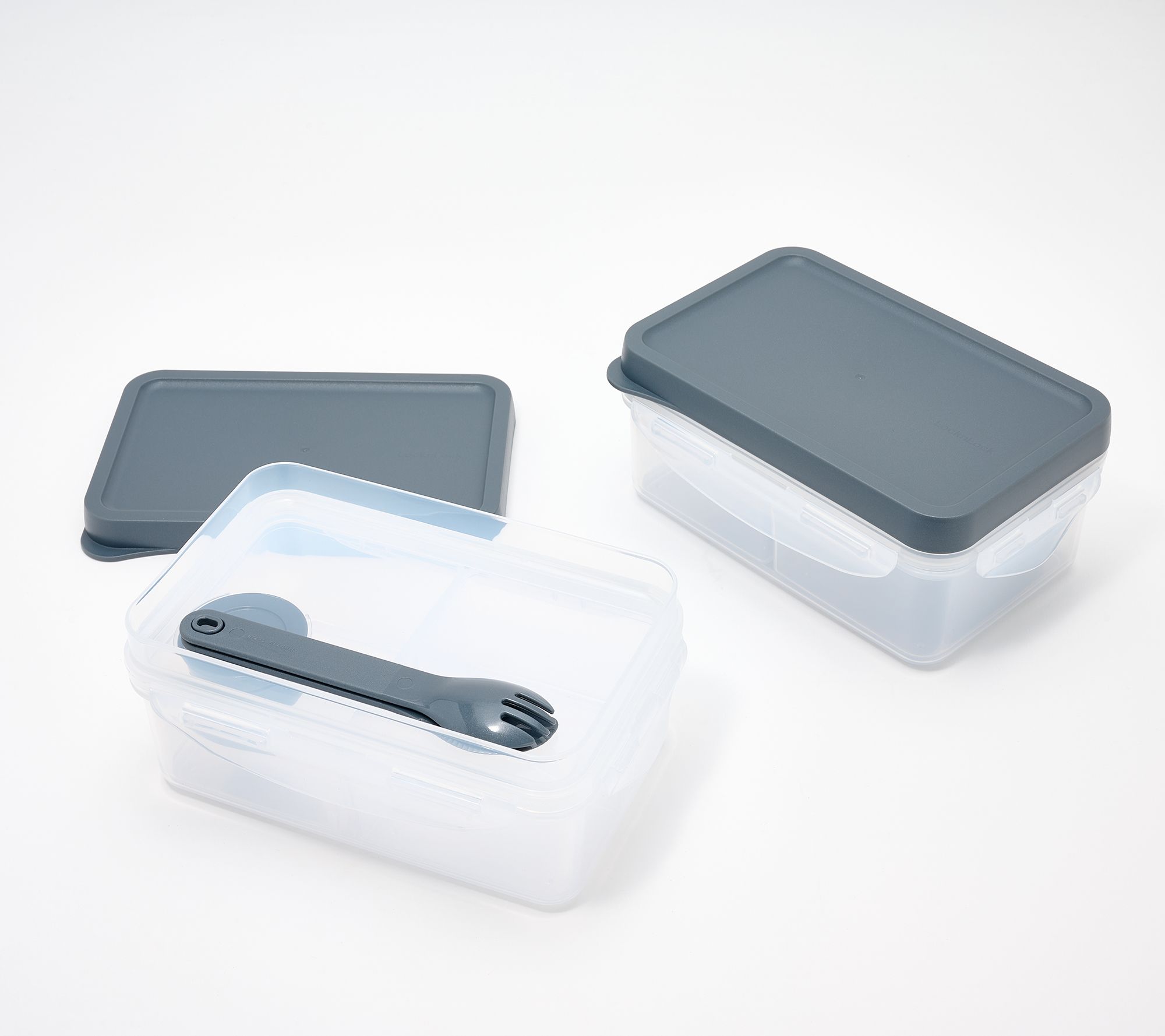 LocknLock Set of 2 Bento-Style Lunch Containers W/