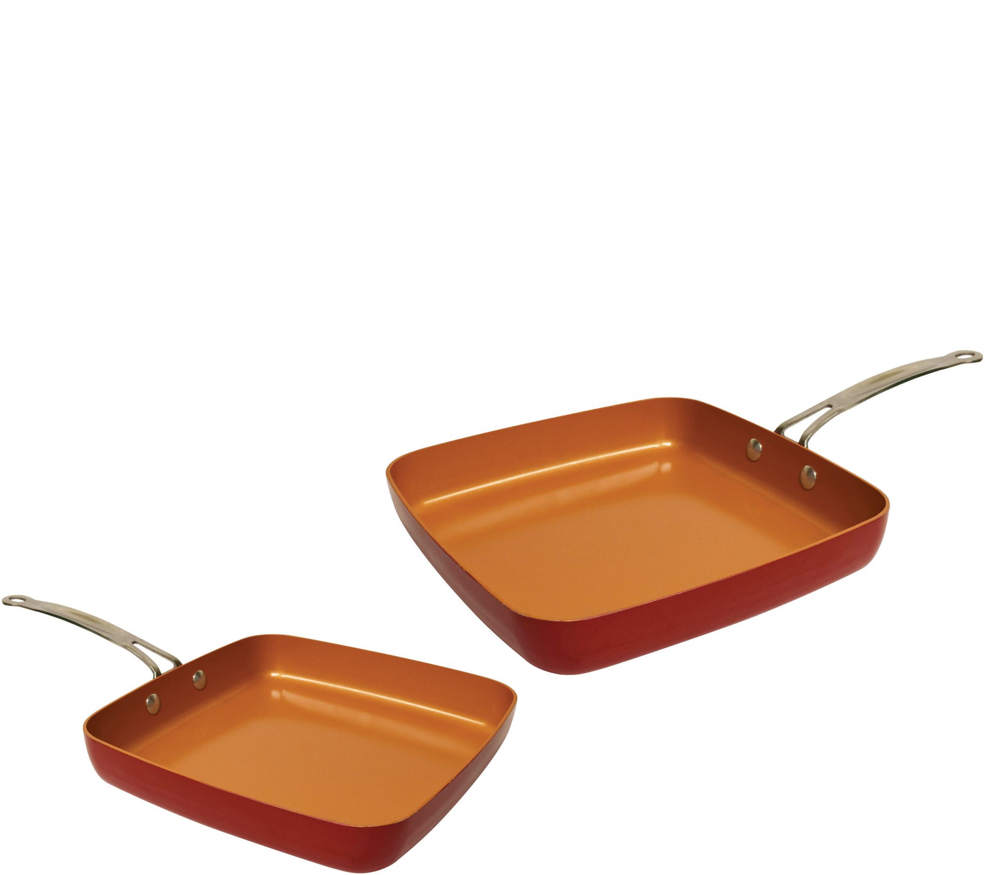 Red Copper 10 and 12 Square Pans 