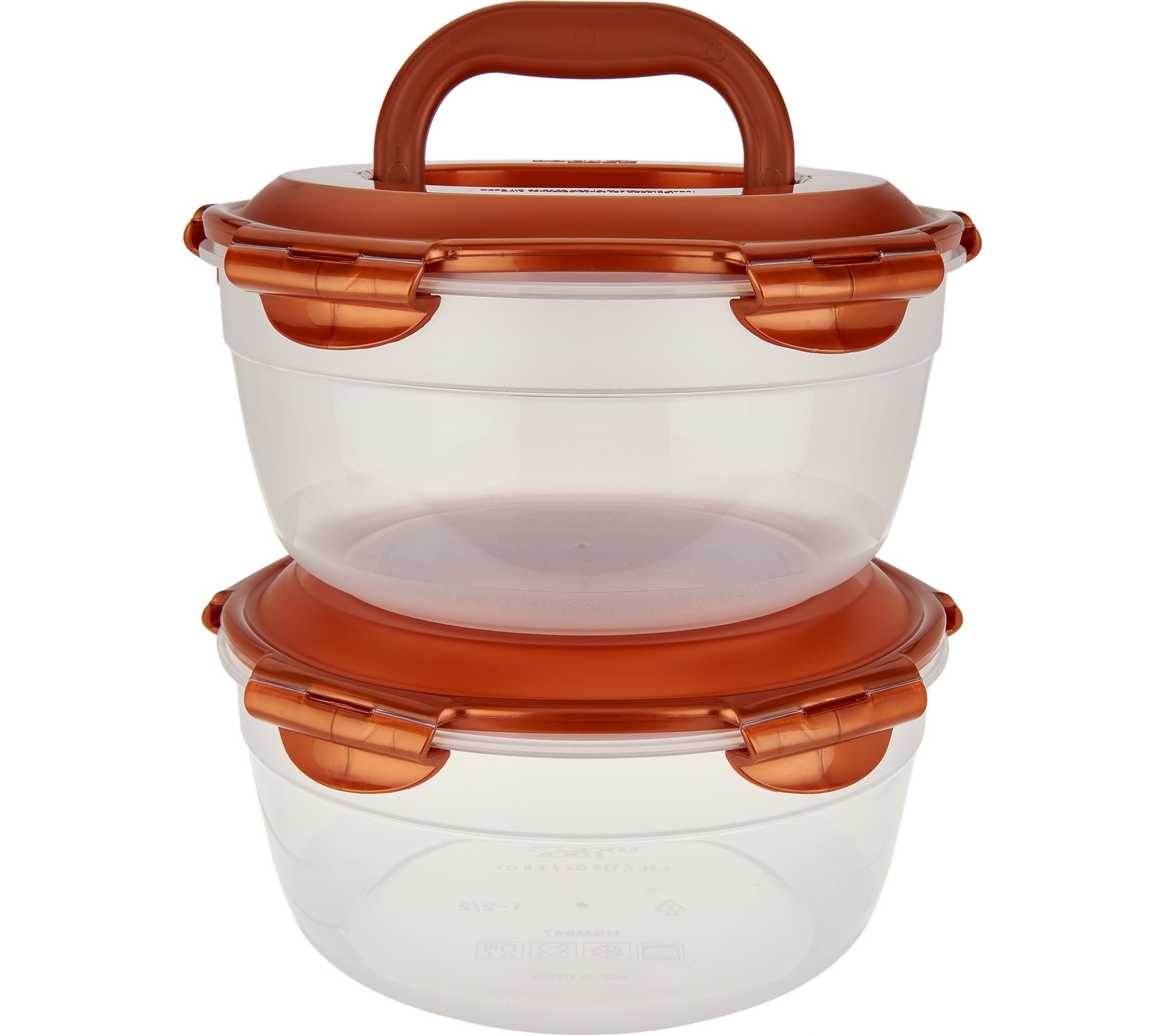 Lock & Lock 2 piece Bowl Storage Set with Handle
