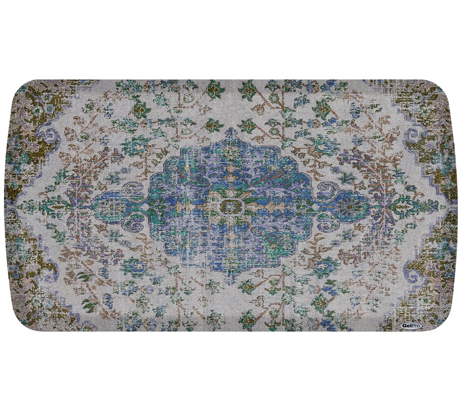 GelPro Grasscloth Gray Kitchen Mat, 18 in x 30 in 