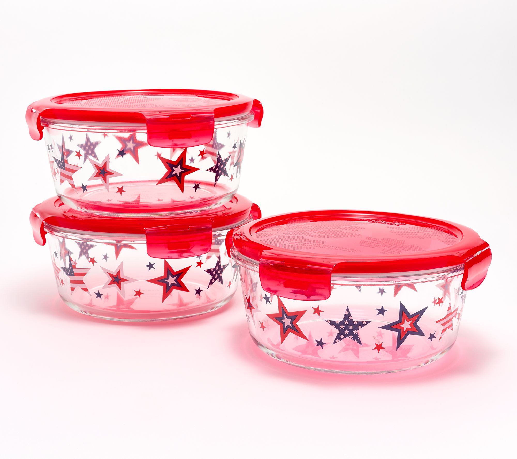 Pyrex 3-cup Rectangle Glass Food Storage Containers With pink