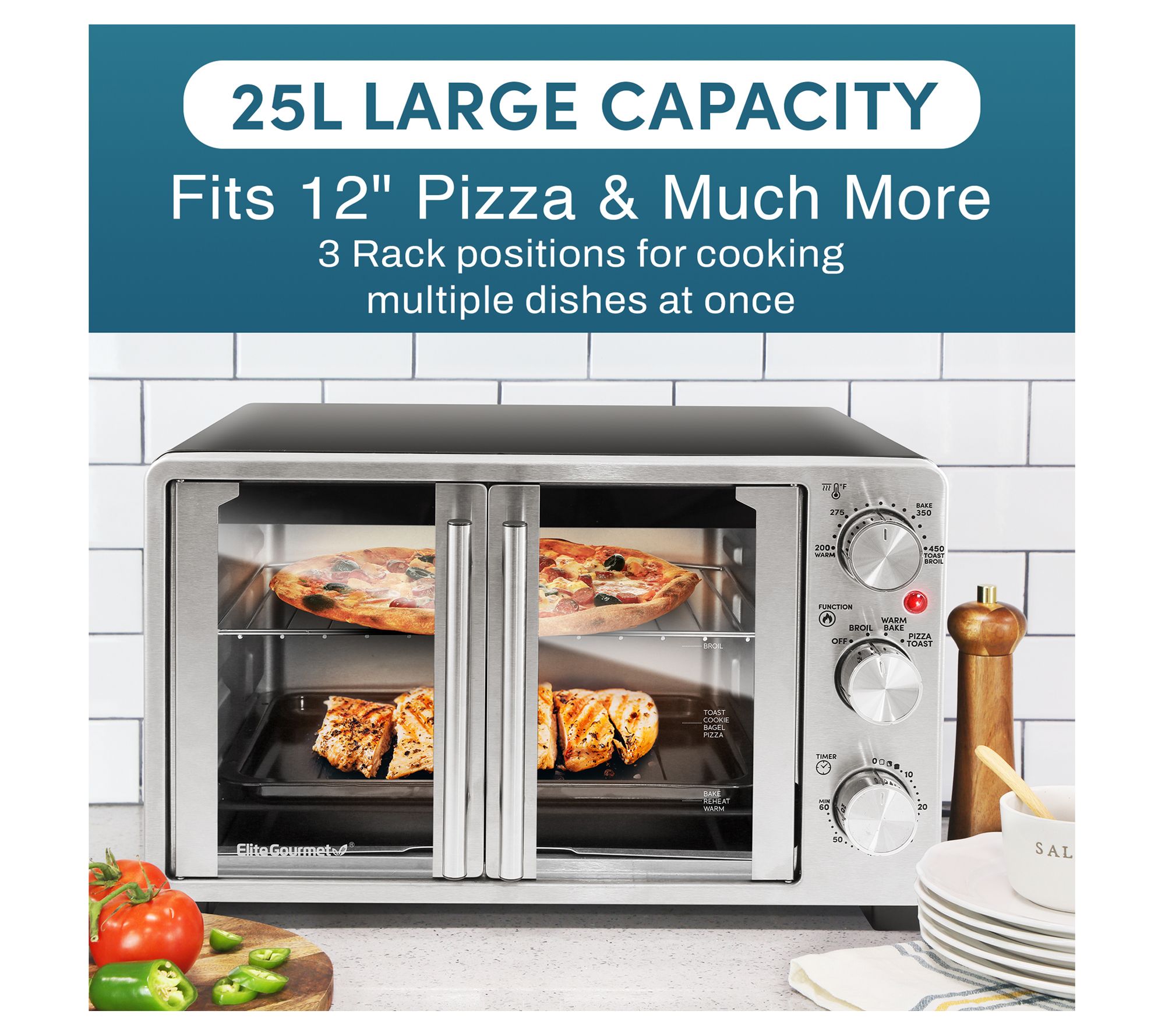 Elite Platinum Double Door Toaster Oven