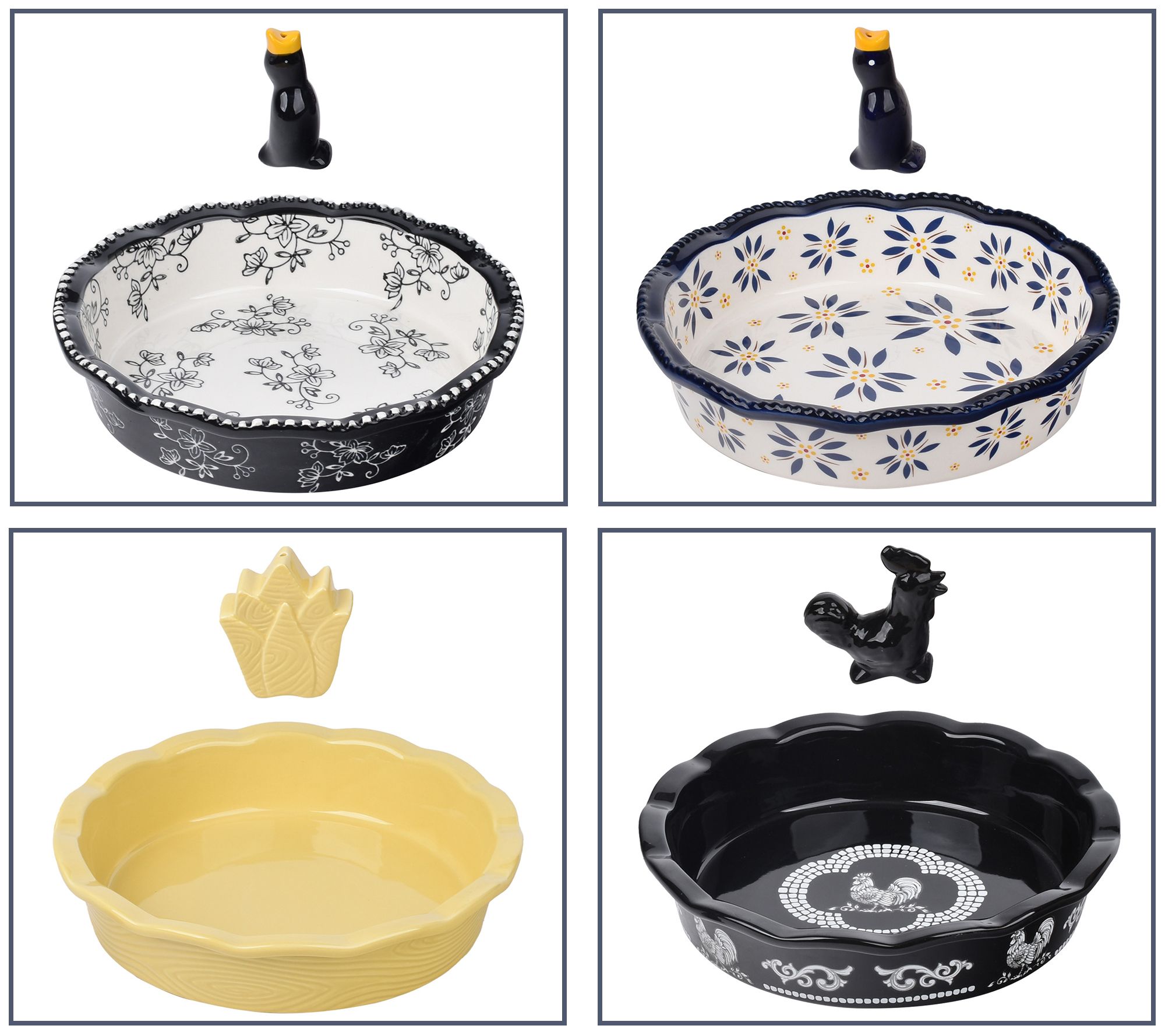 Temptations Nostalgic Pie Plate with Figural Pie Bird