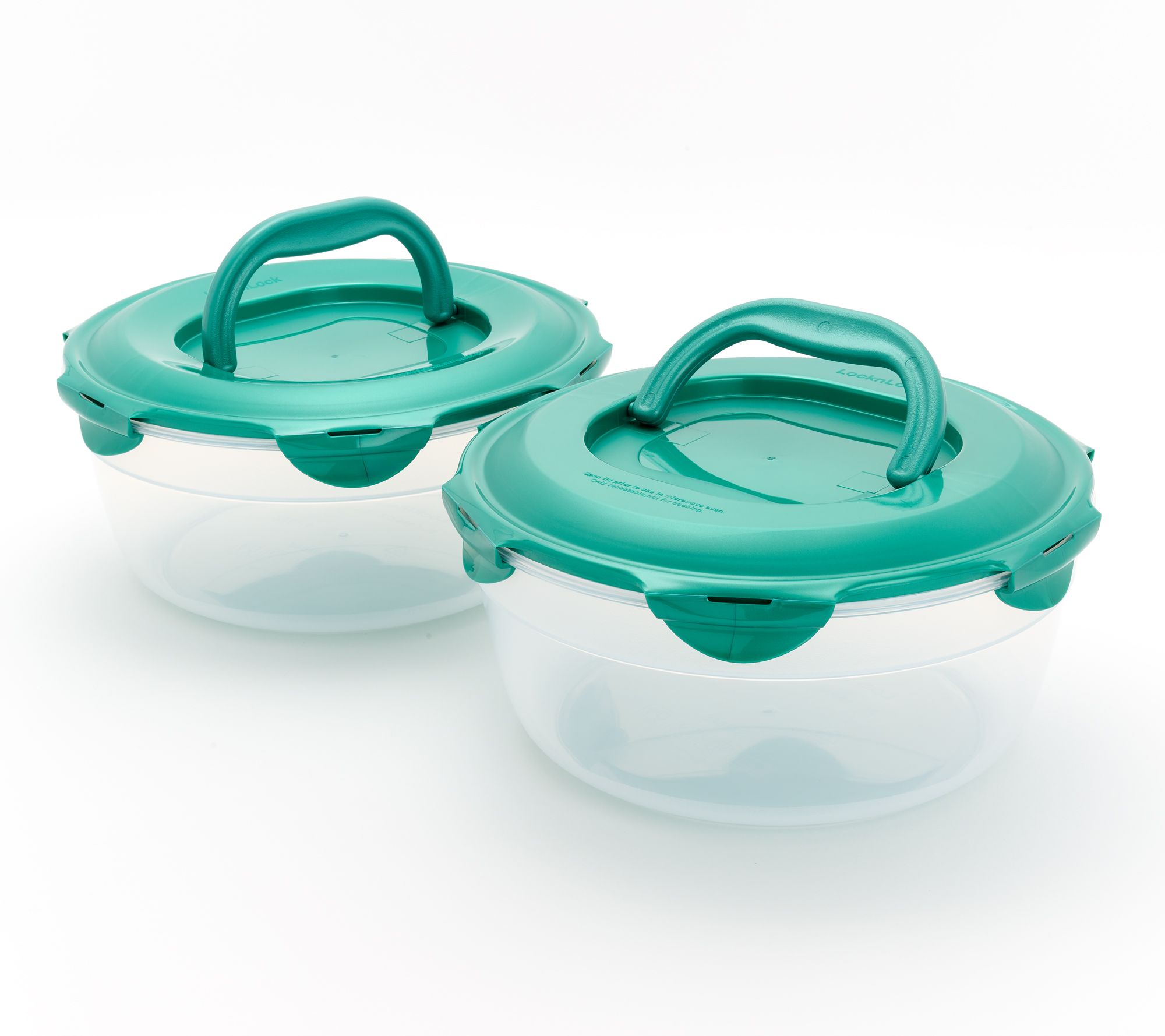 LocknLock Set of (2) 21-Cup Serve & Store Bowls w/ Handle Lids