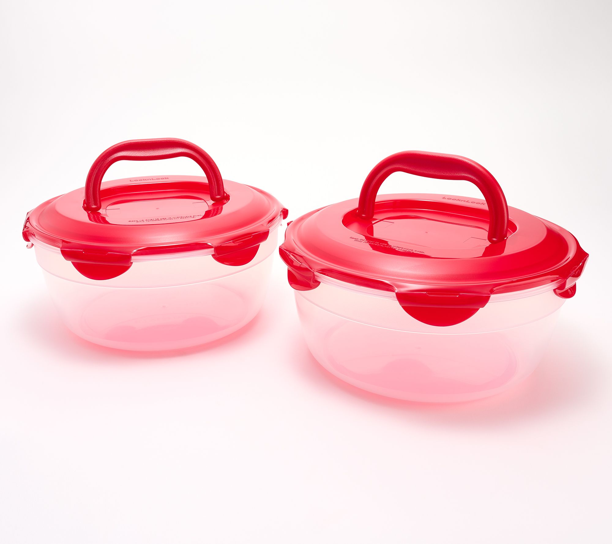 LocknLock Set of (2) 21-Cup Serve & Store Bowls w/ Handle Lids