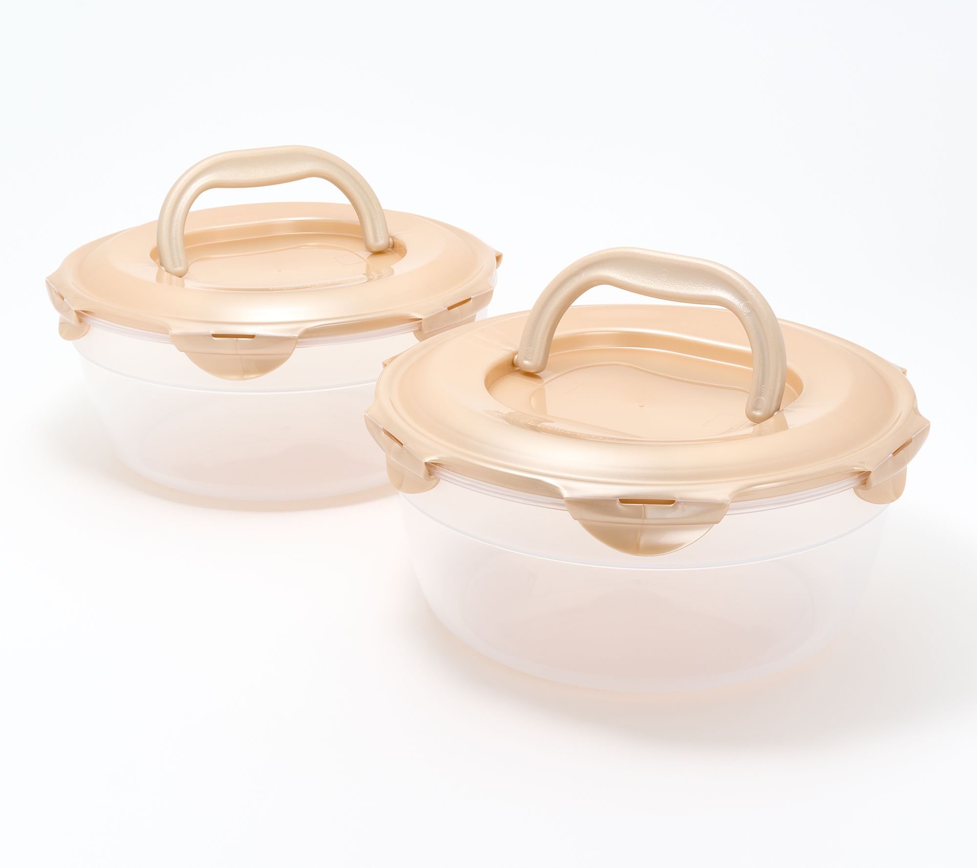 LocknLock Set of (2) 21-Cup Serve & Store Bowls w/ Handle Lids