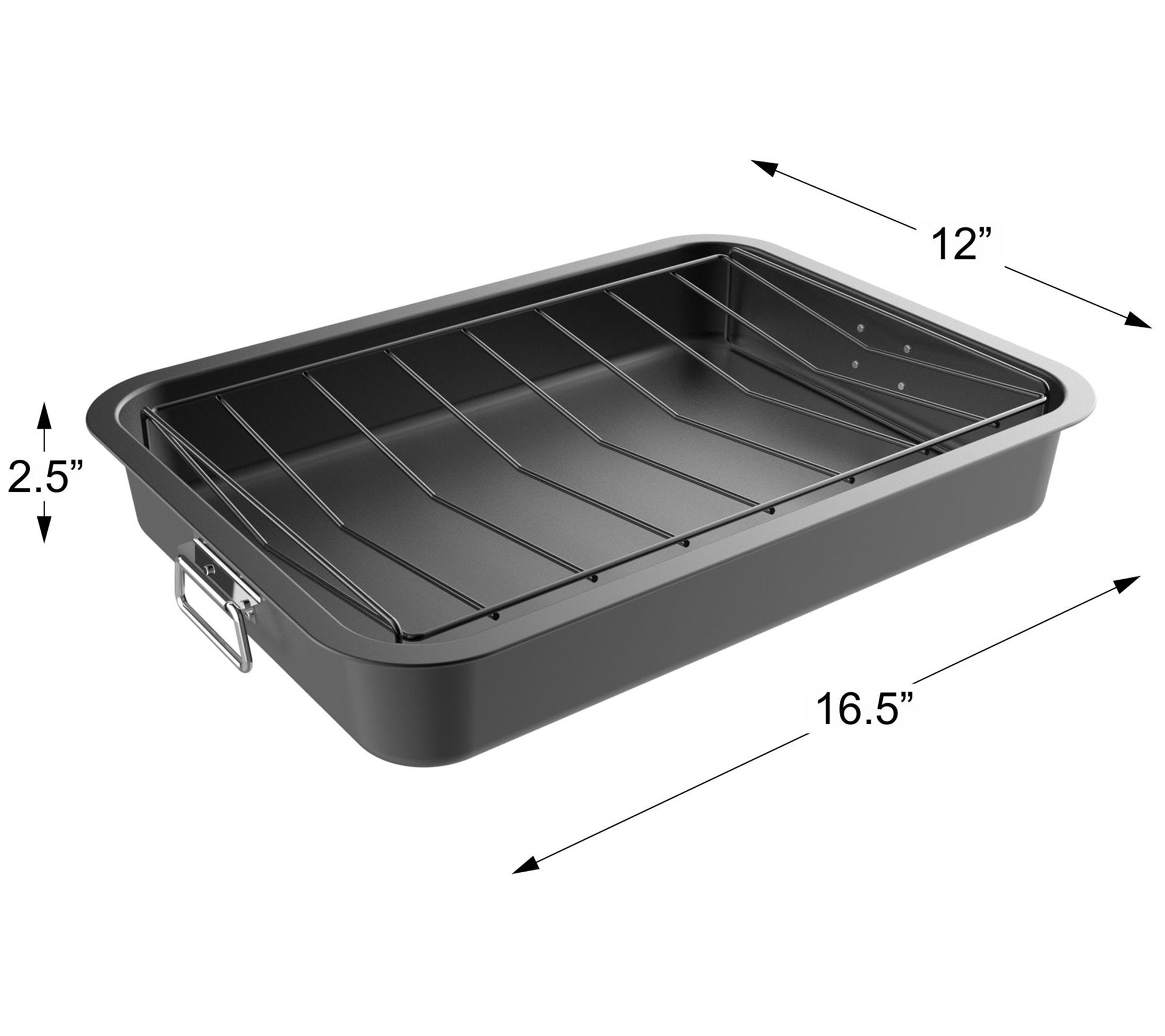 Cuisinart Ovenware Classic Collection Carbon Steel Roaster With Rack 17 X  12 In., Roasting & Broiling Pans, Household