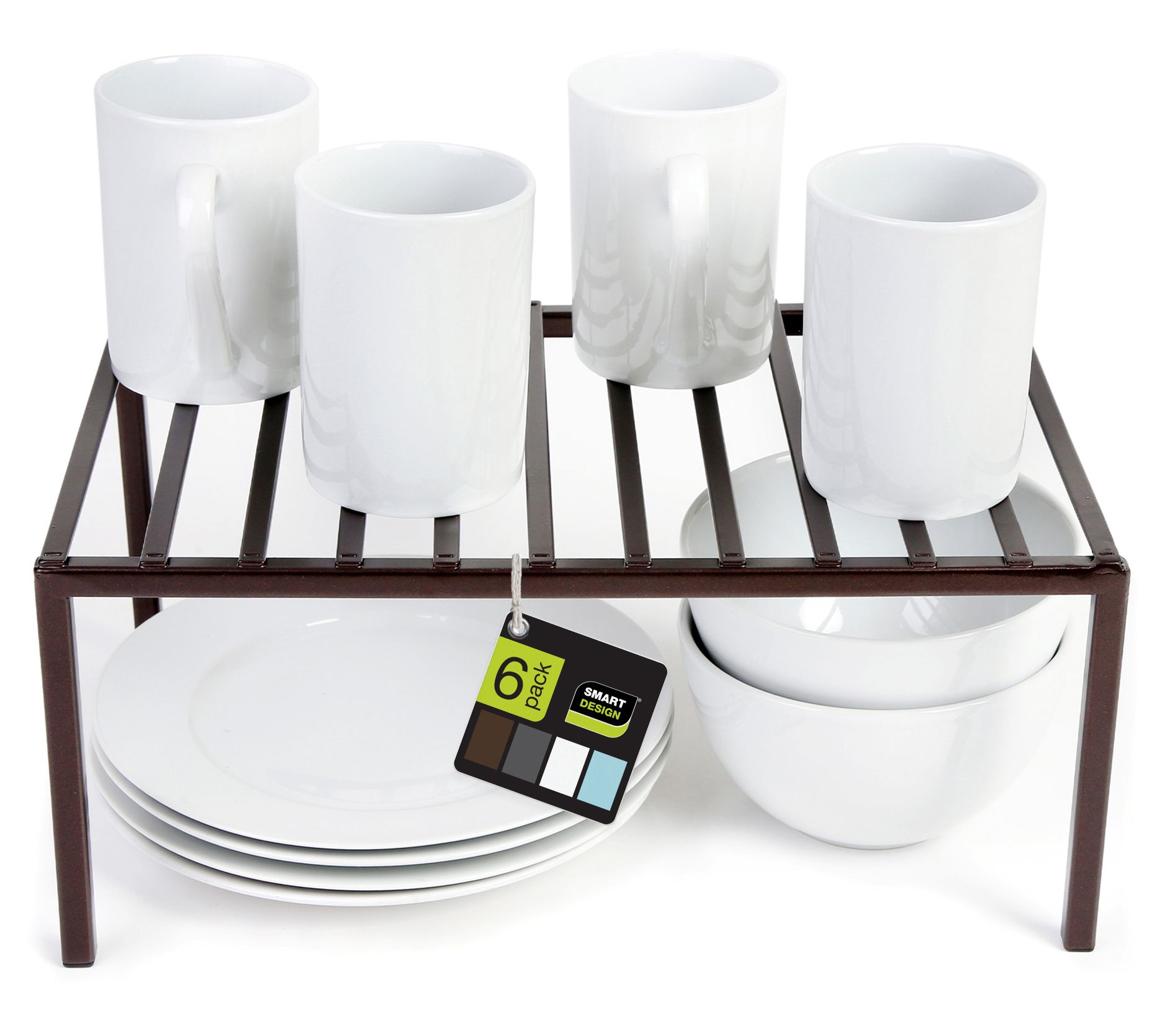 Smart Design Set of 6 Medium Premium Storage Shelf Racks