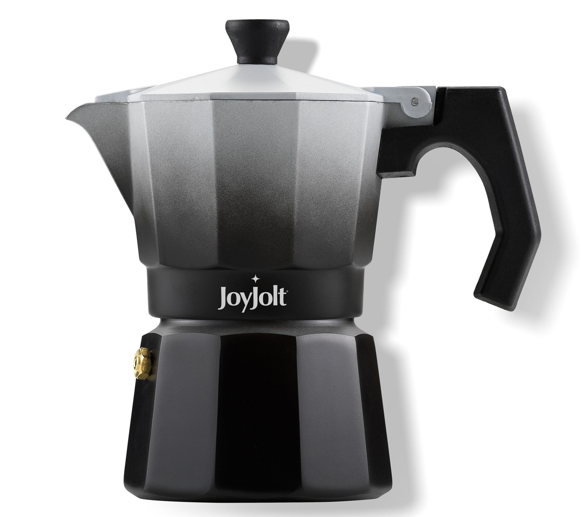 JoyJolt Italian Moka Pot Stovetop Aluminum Espresso Maker - 6 Cups - Silver